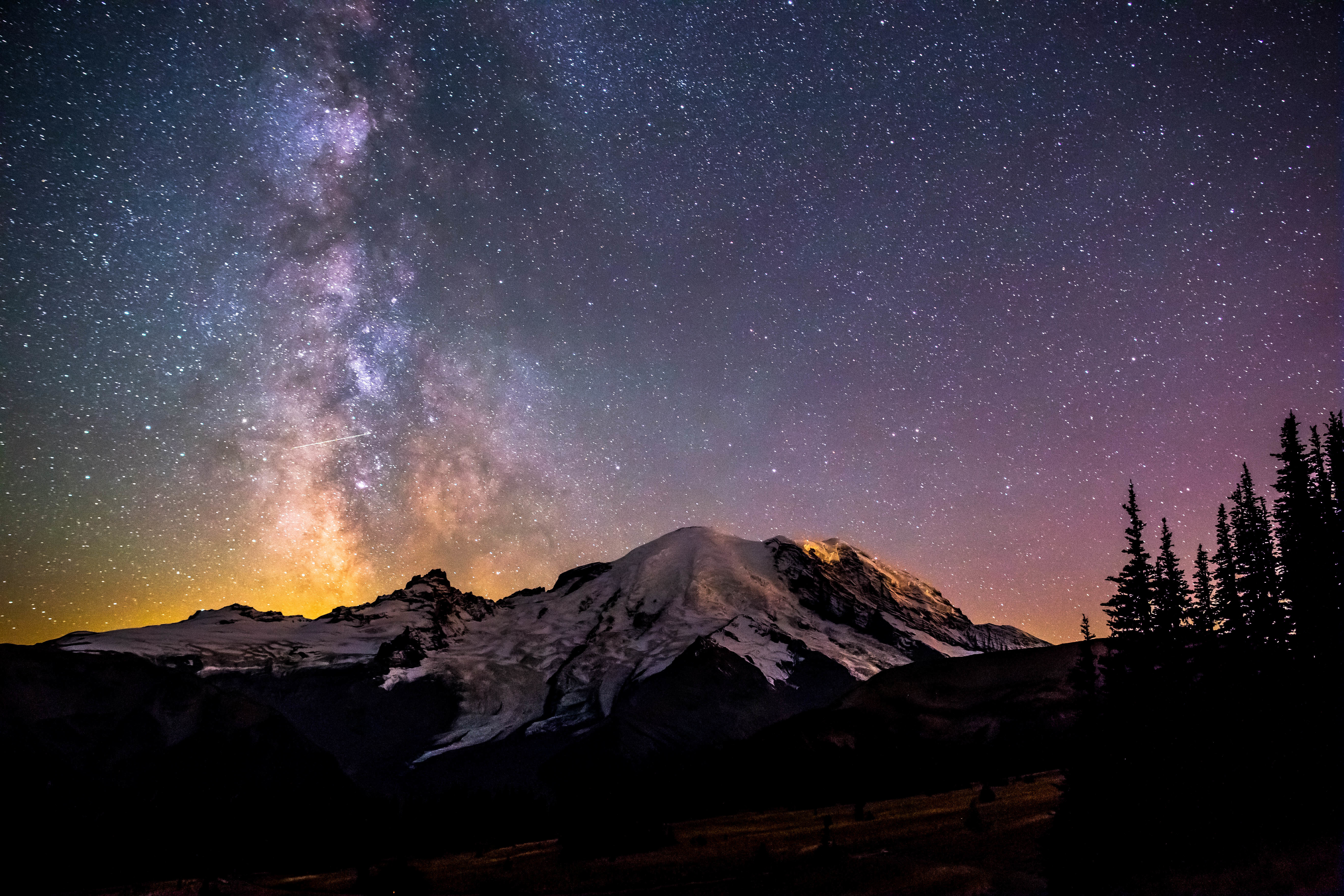 夜晚 山 星空 5K风景壁_8713