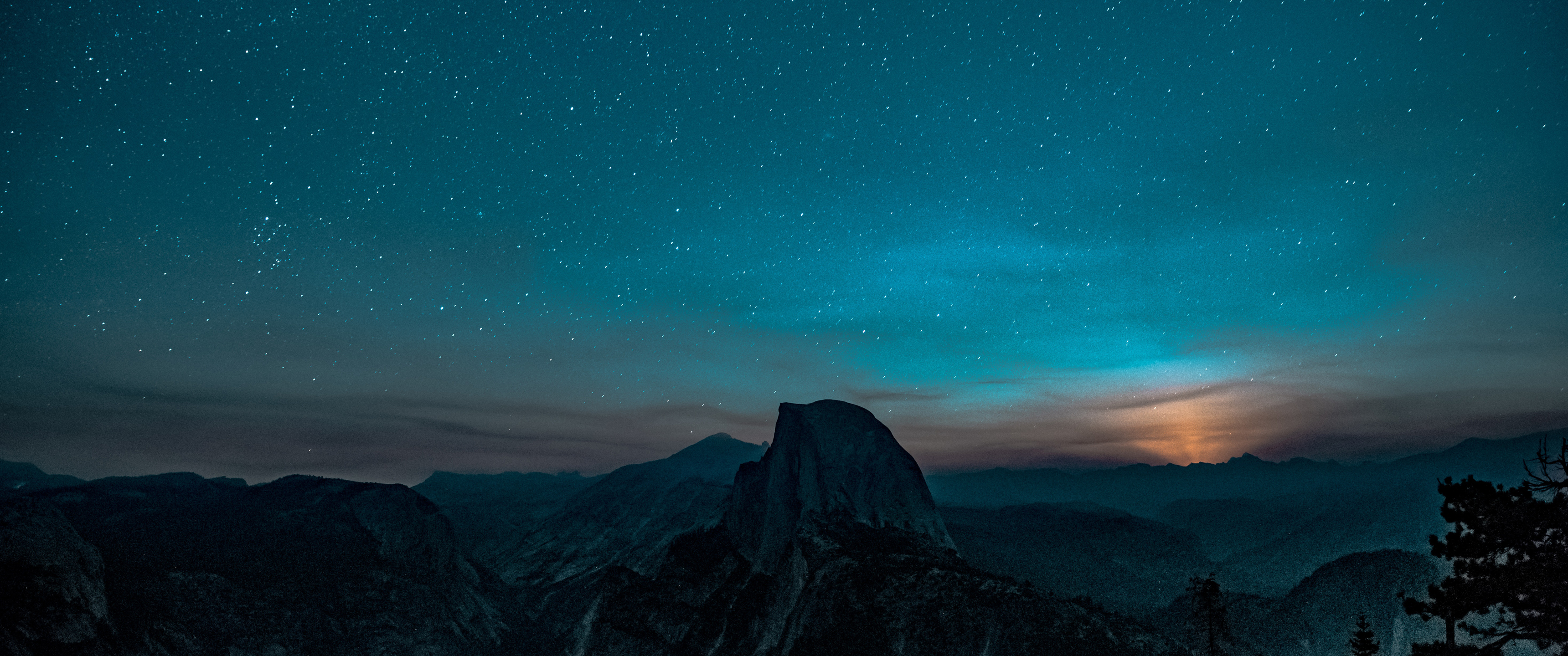 夜晚,山,星星,3440x1440_16395
