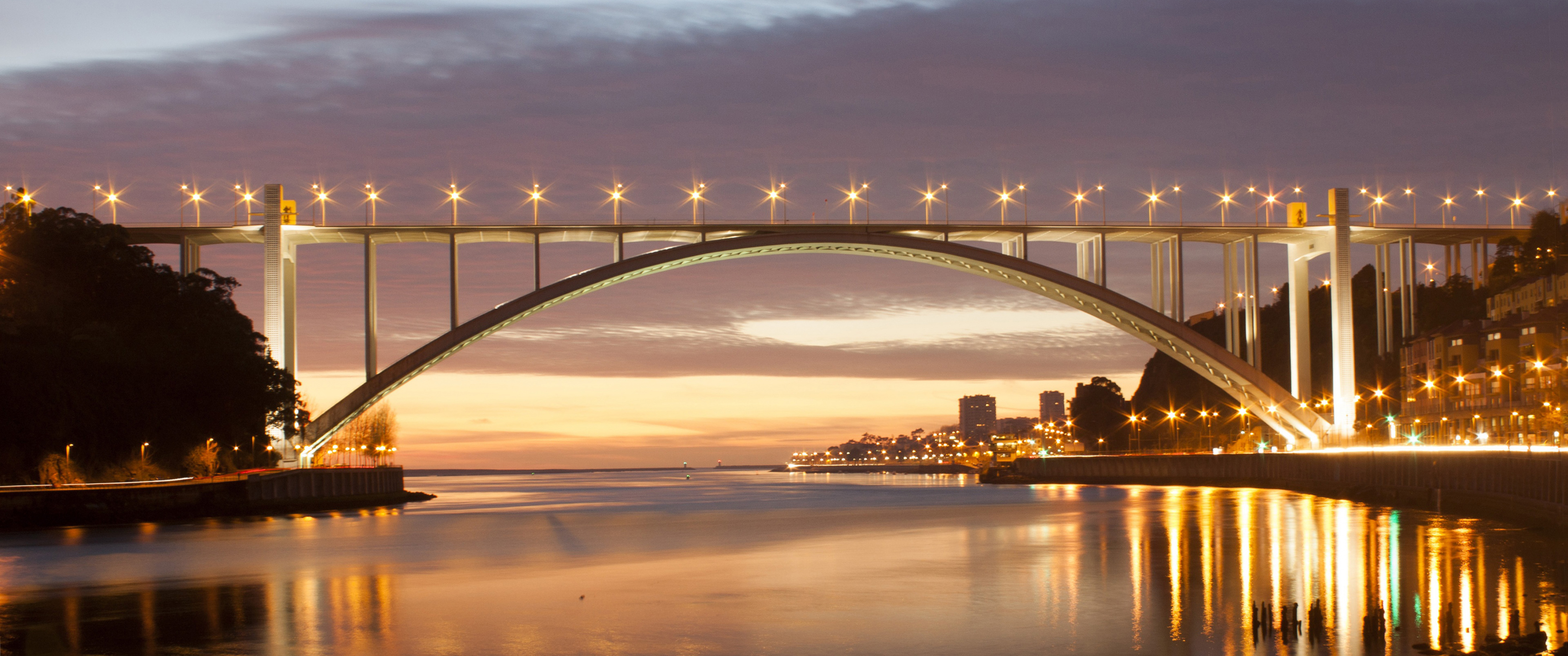 夜晚漂亮的桥风景3440x1_18987
