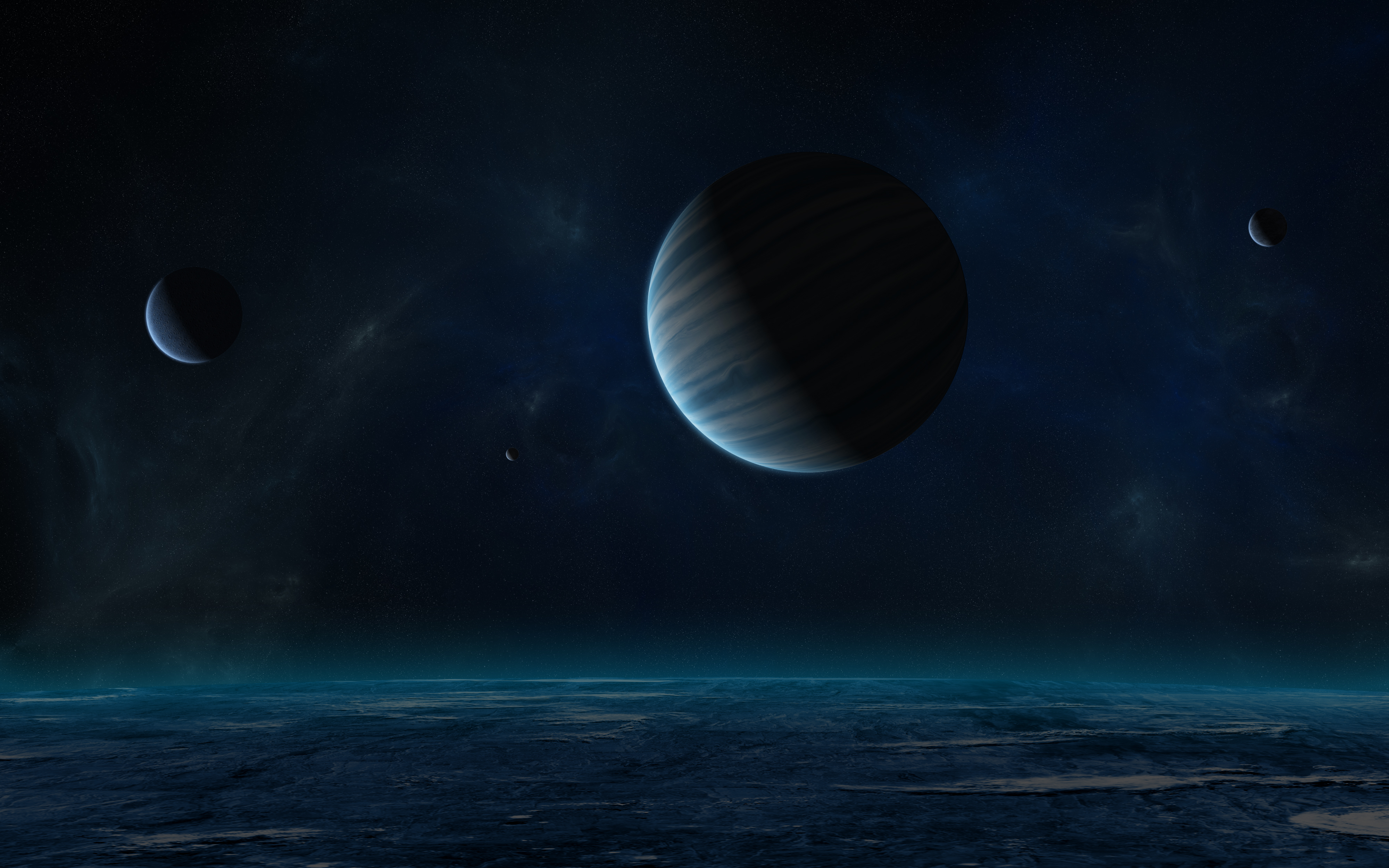 夜晚的星空 地球 4K壁纸_10796