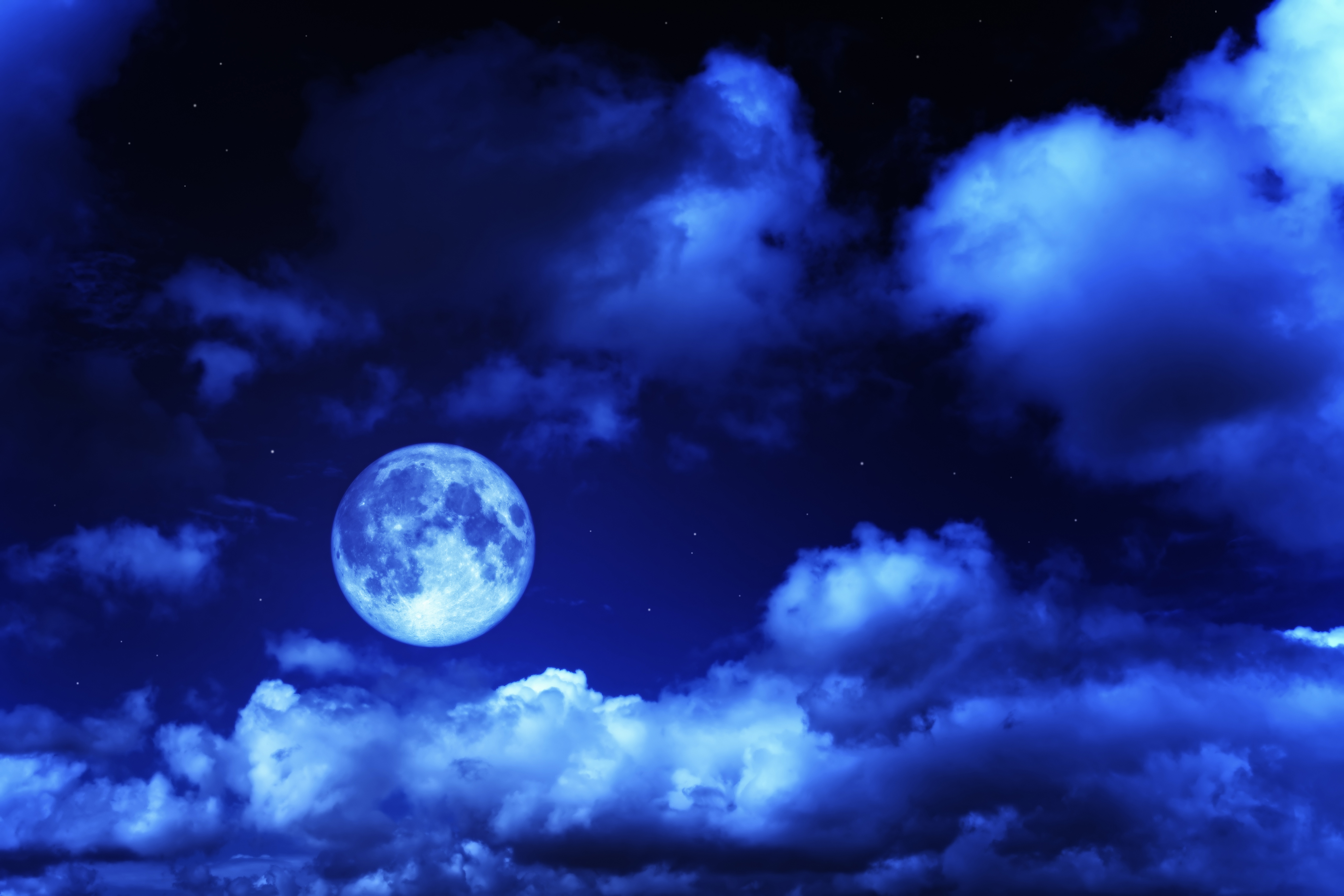 夜空 星云 月亮 星空风_8556