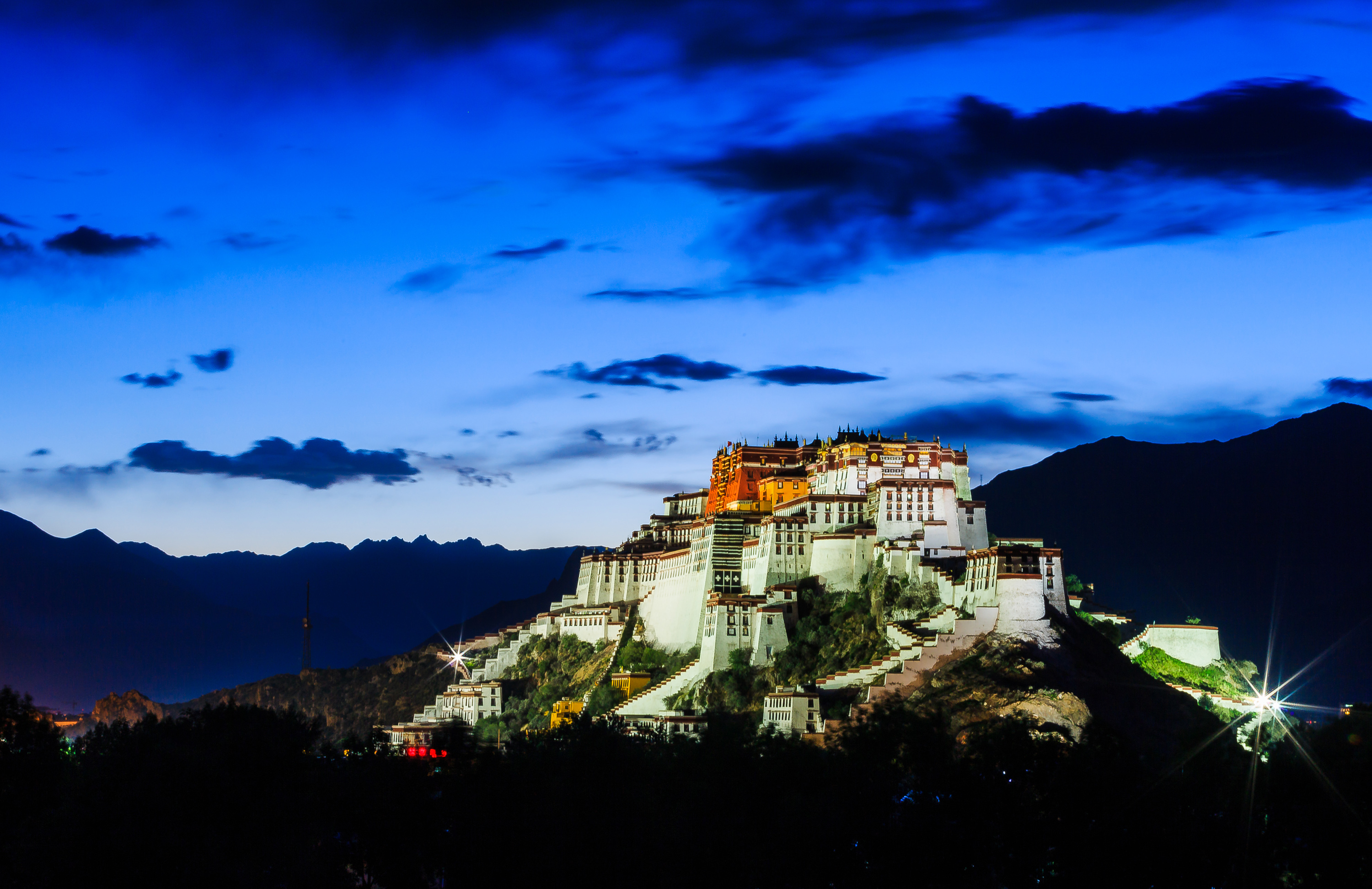 夜色中的布达拉宫夜景图_4806