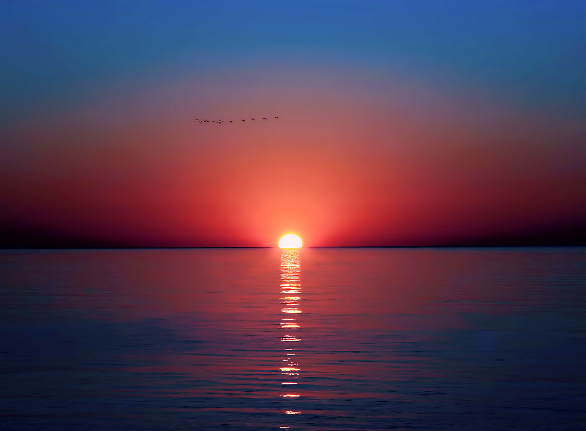 大海 太阳 天空 日落摄_3211