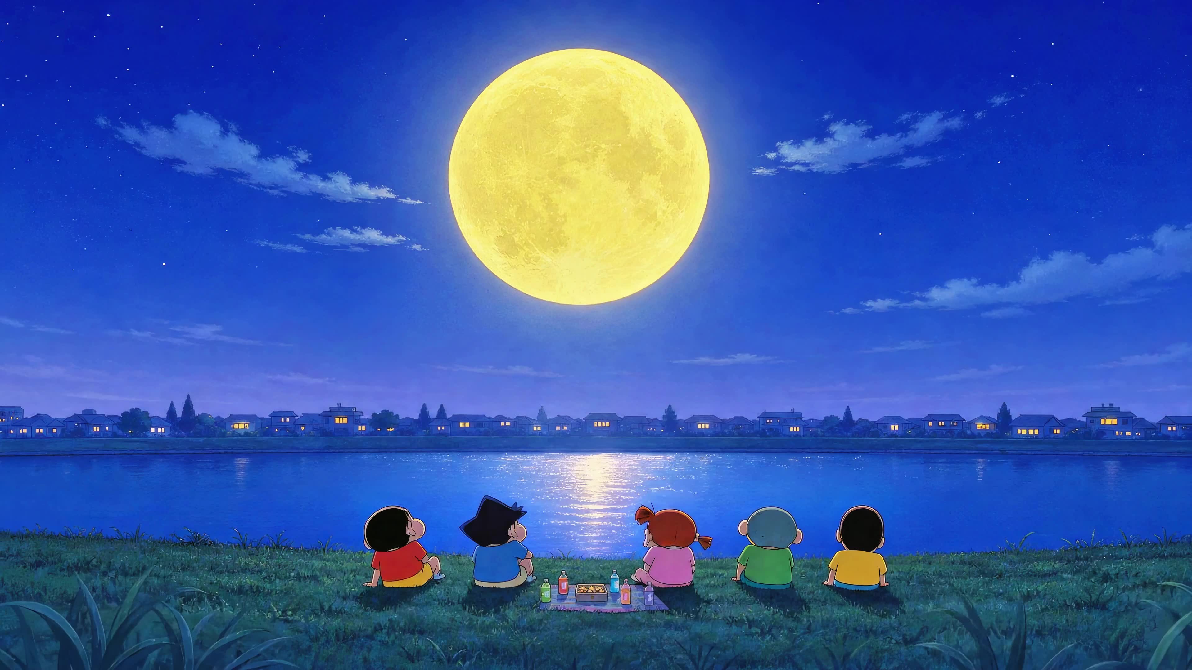 春日部湖畔赏月