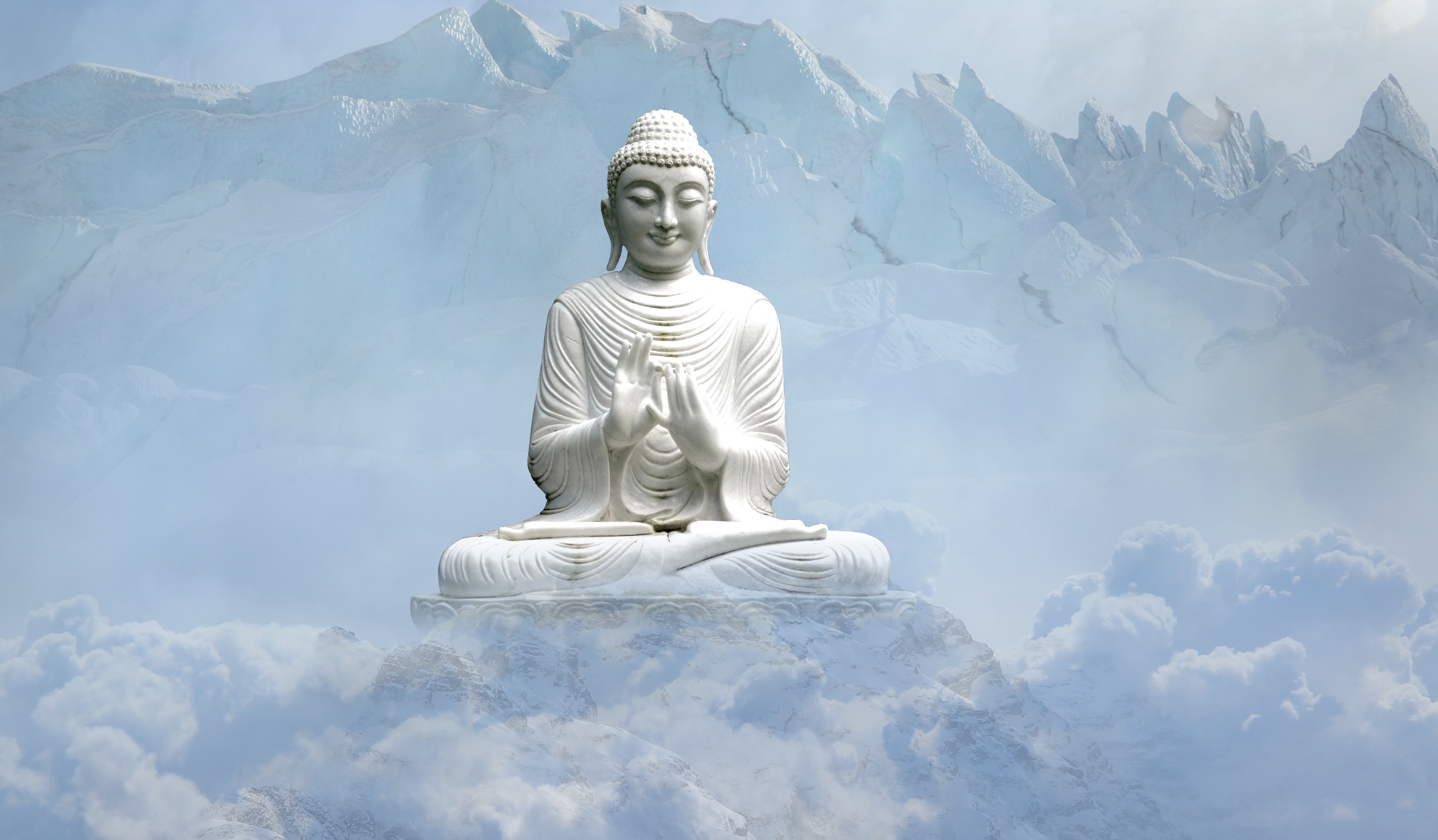 天空 旅行 雪 雕像 佛_18706