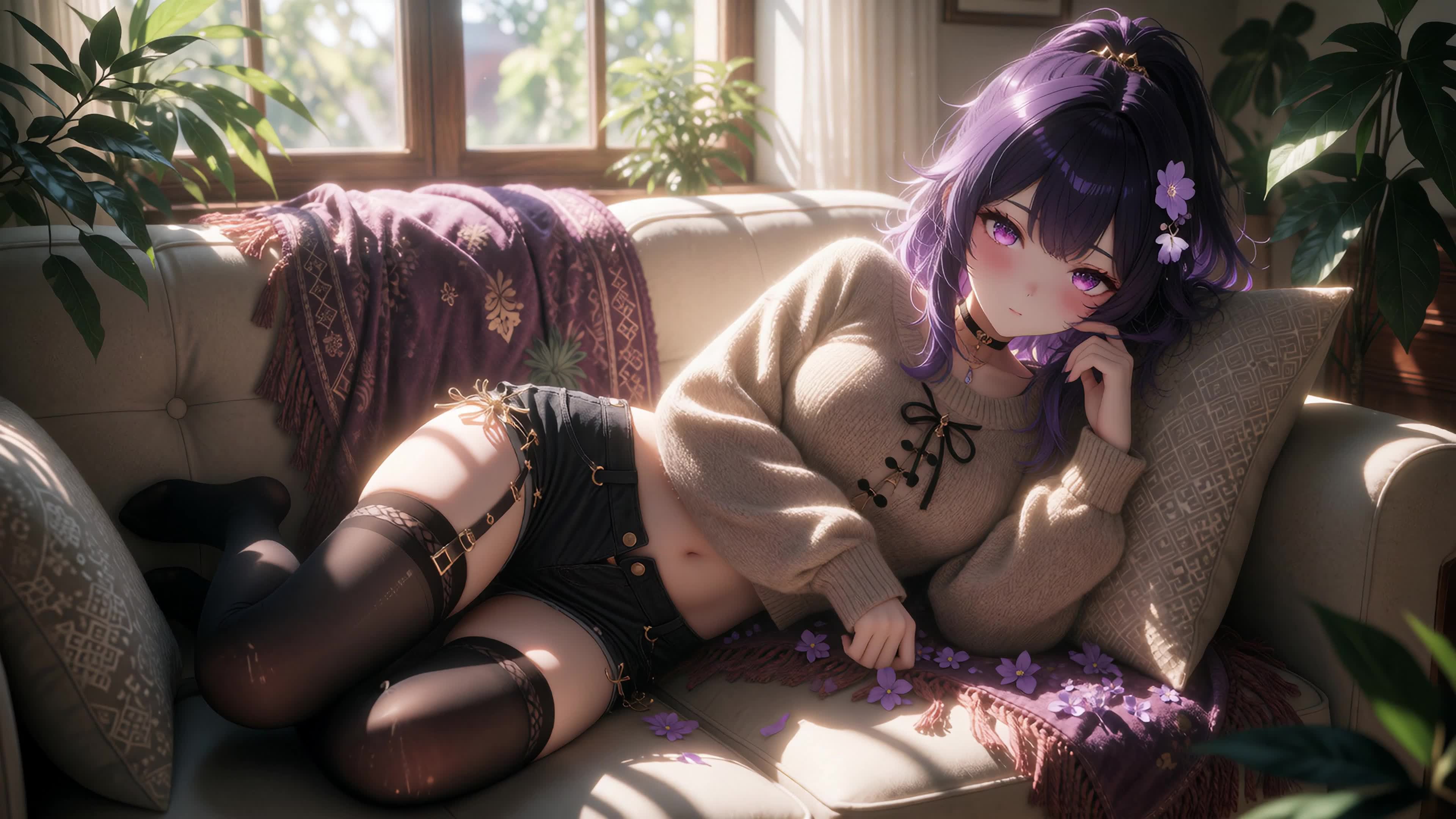 午后慵懒少女