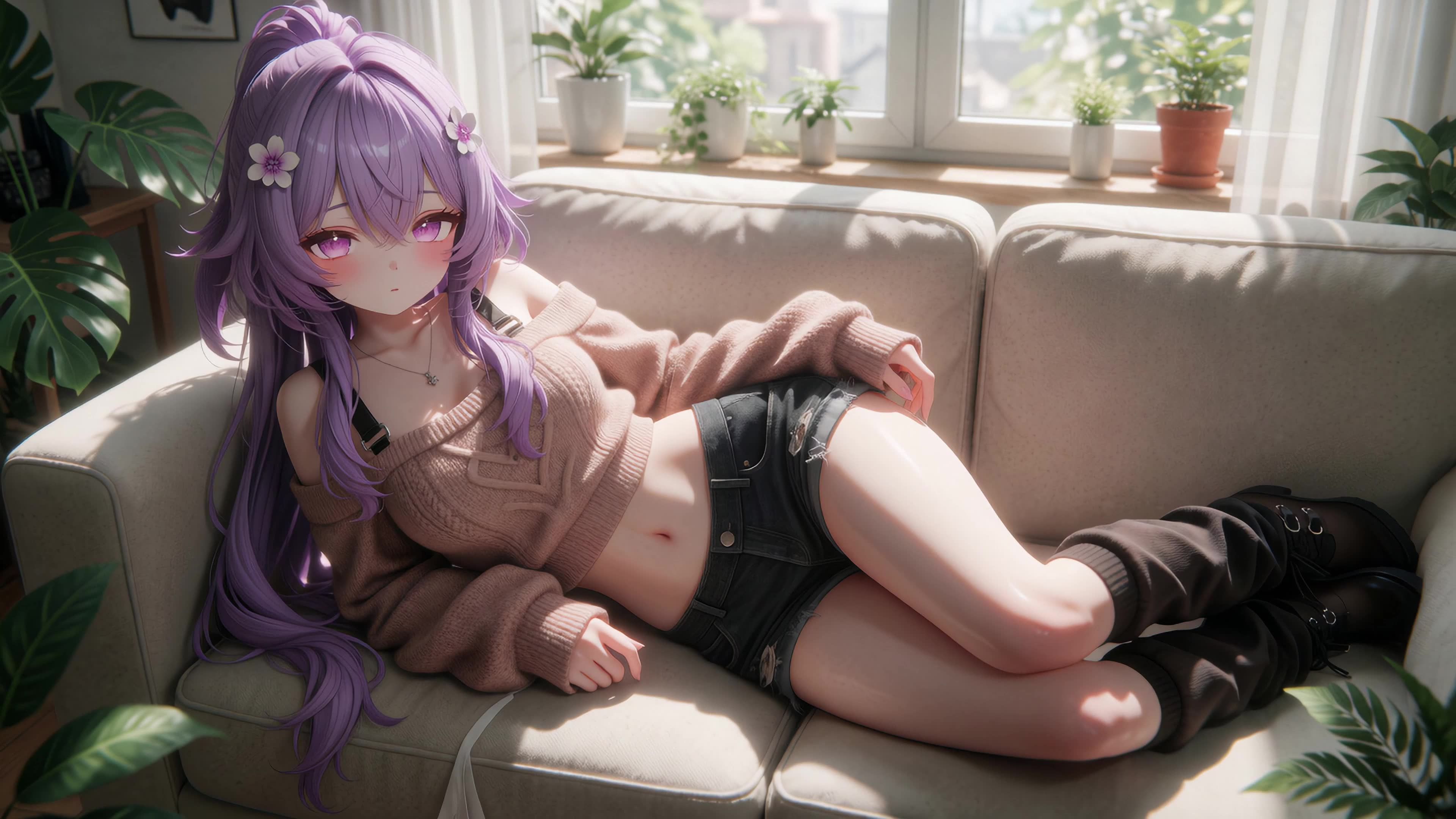 紫发懒猫