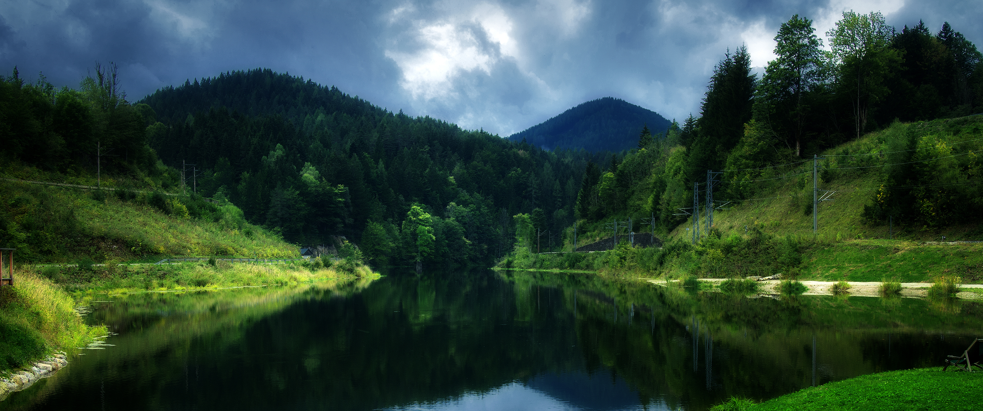 奥地利水库风景3440x144_18694