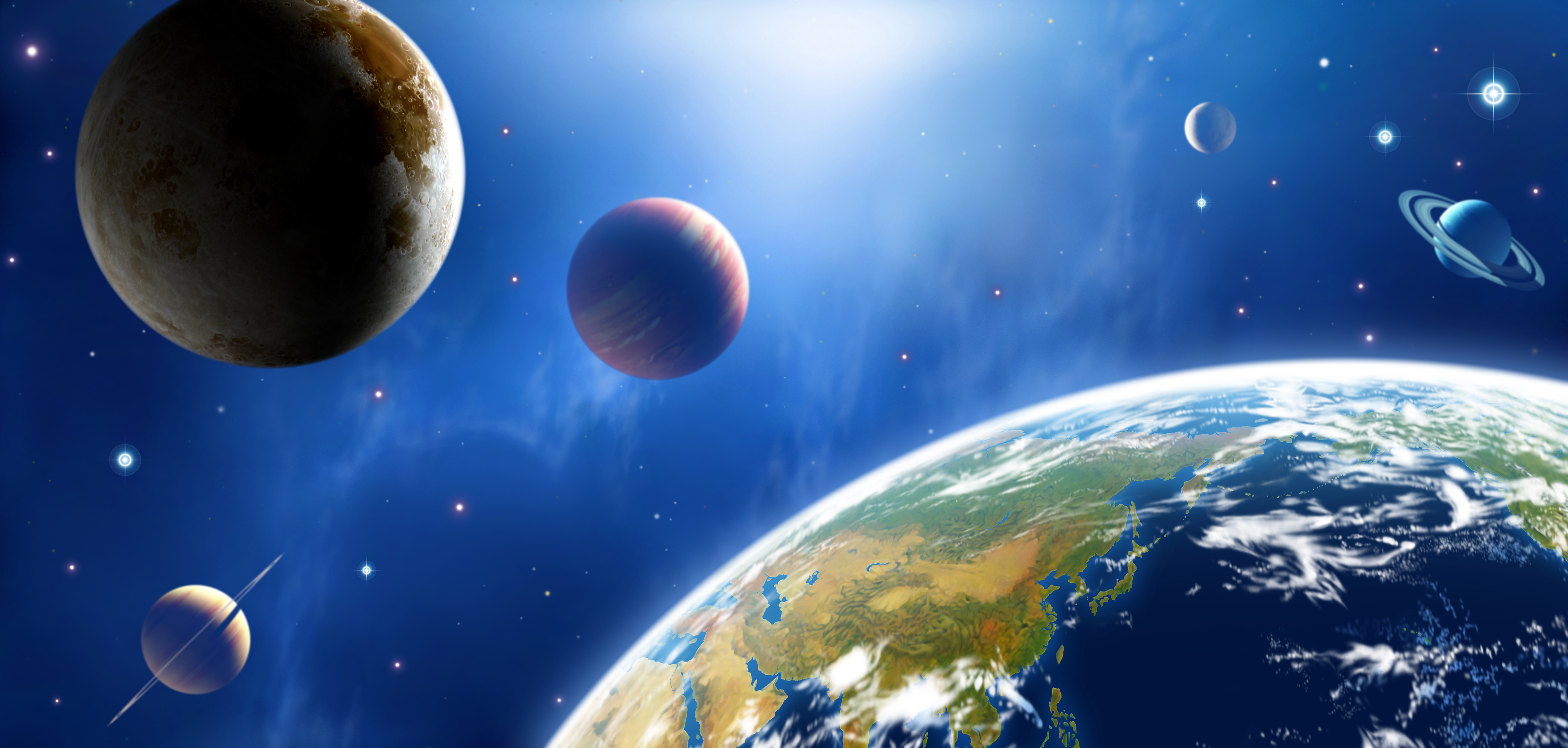 宇宙 地球表面 月亮 5k_5818