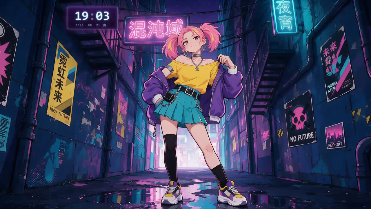 夜巷霓虹