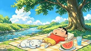 悠然自得树下小新