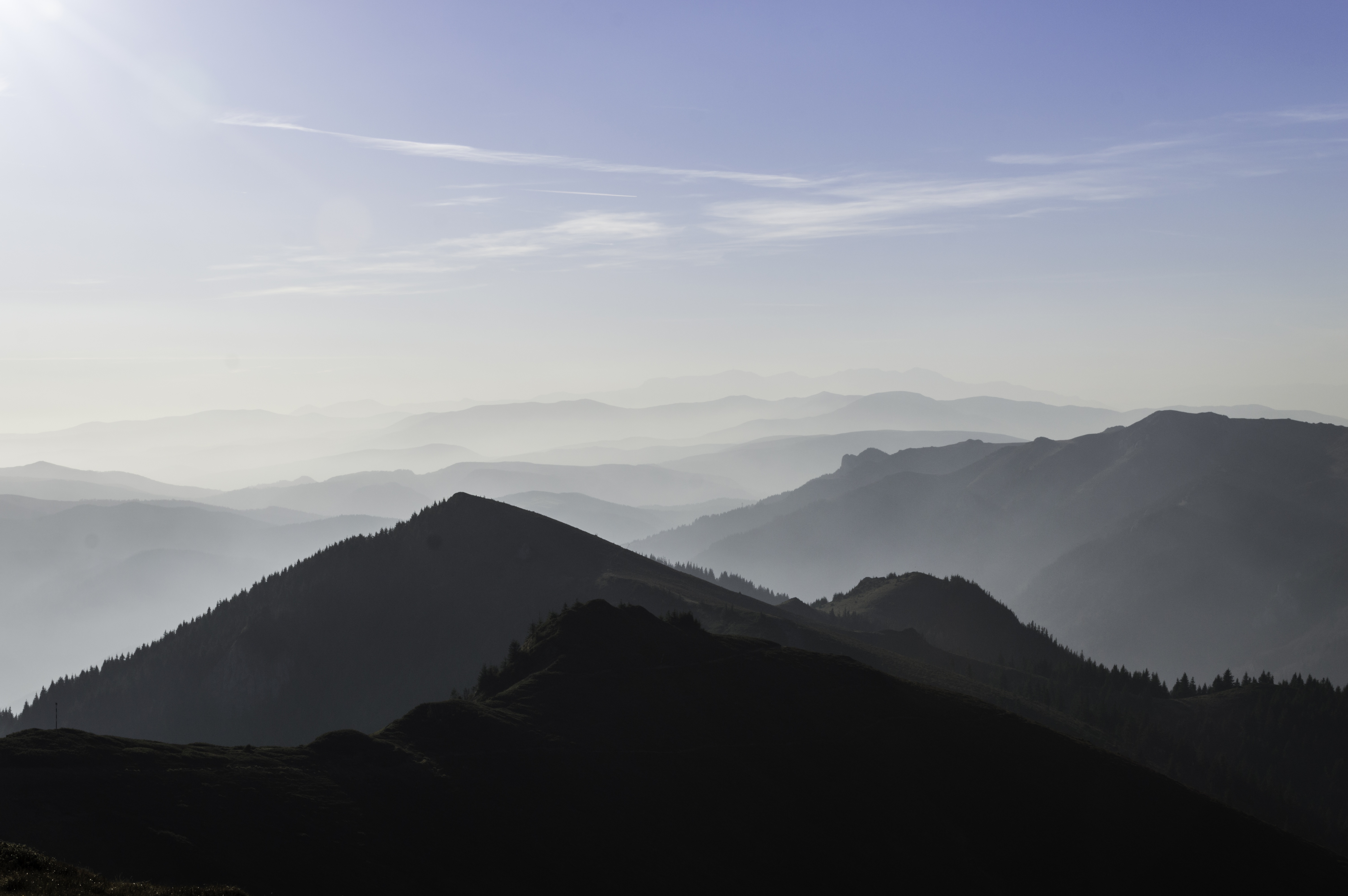 山 云 天空 森林 小山_8844