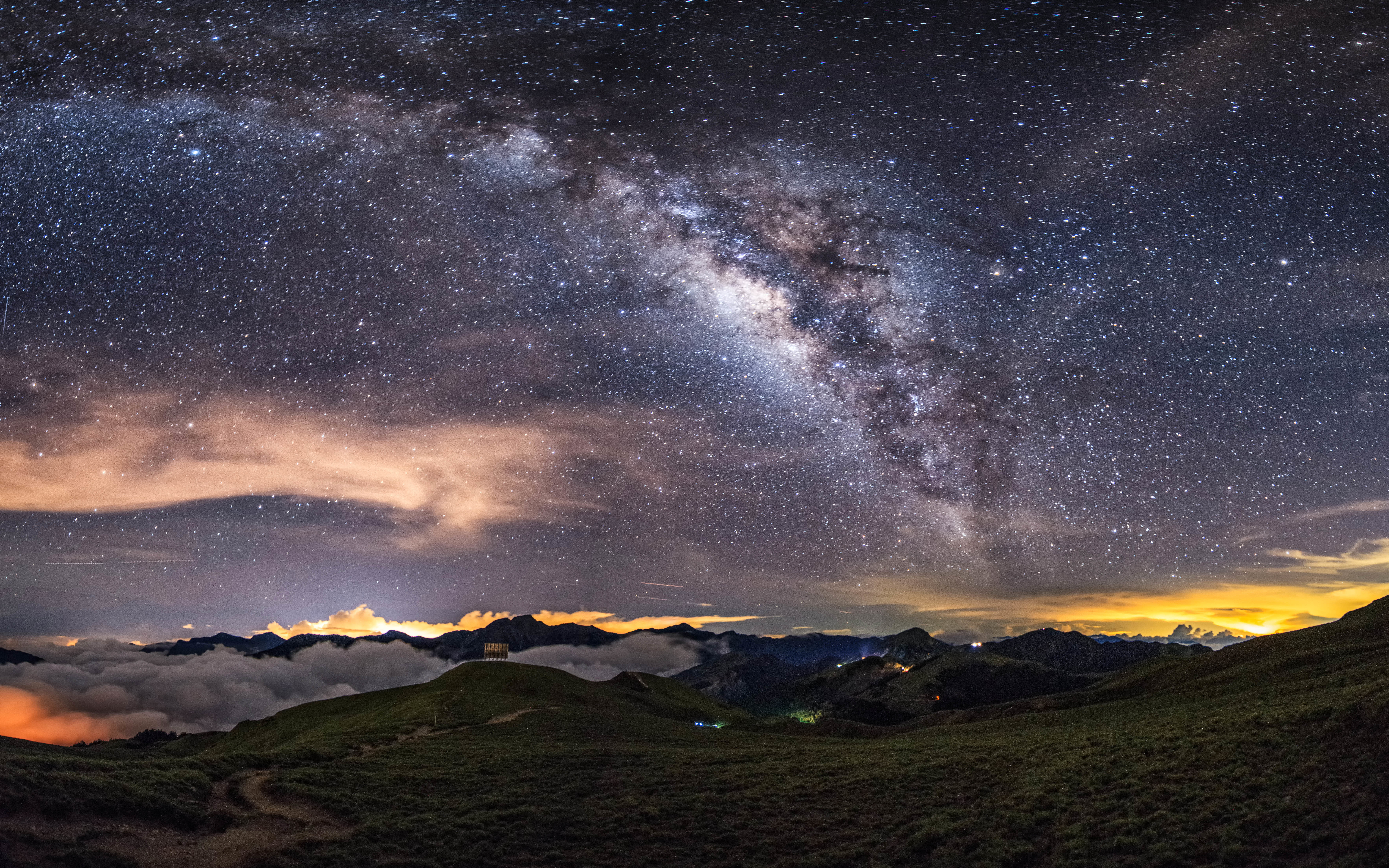 山 云 银河系 星空 7K风_11175