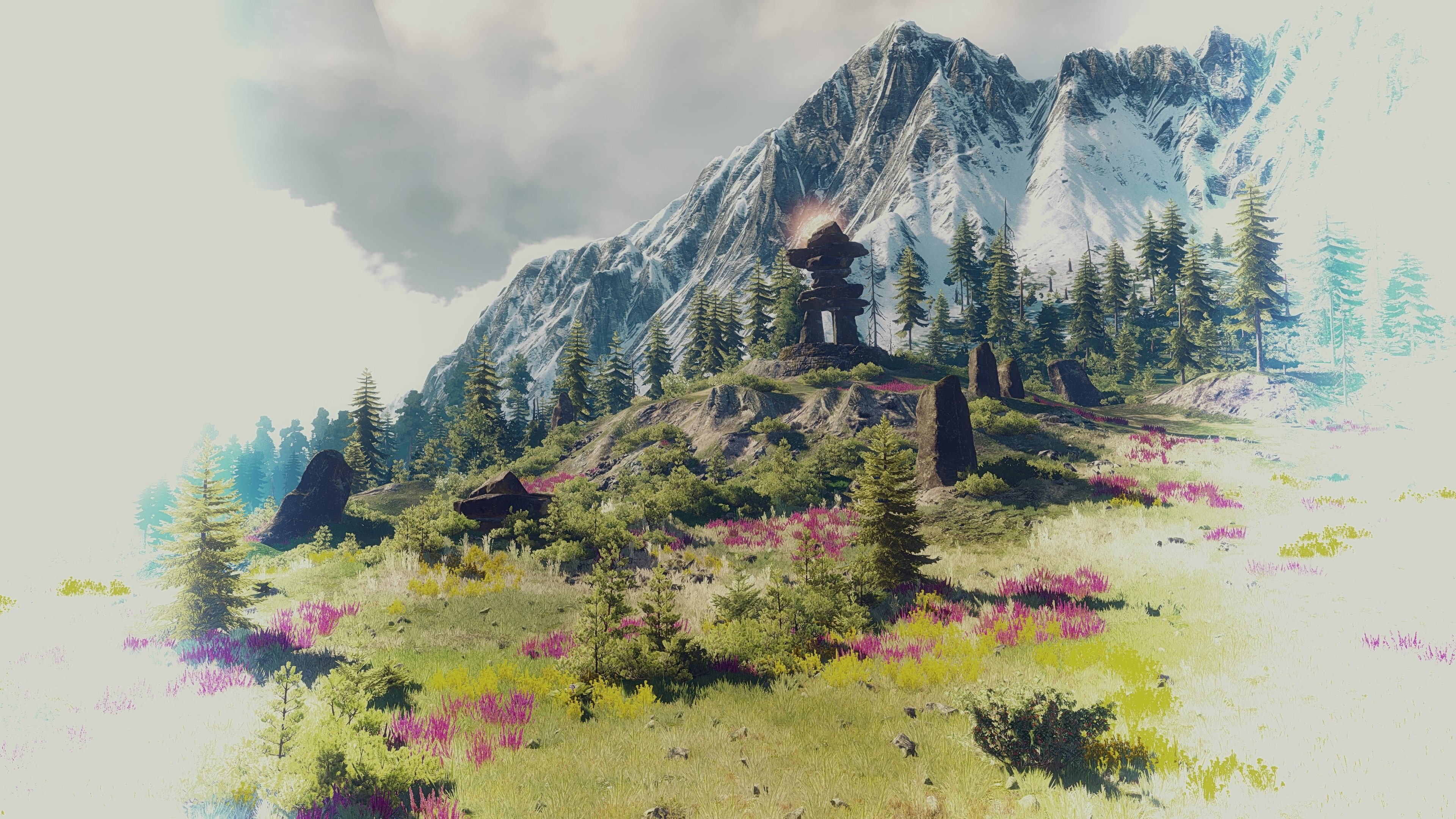 山,石头,风景,巫师3 4K_15168