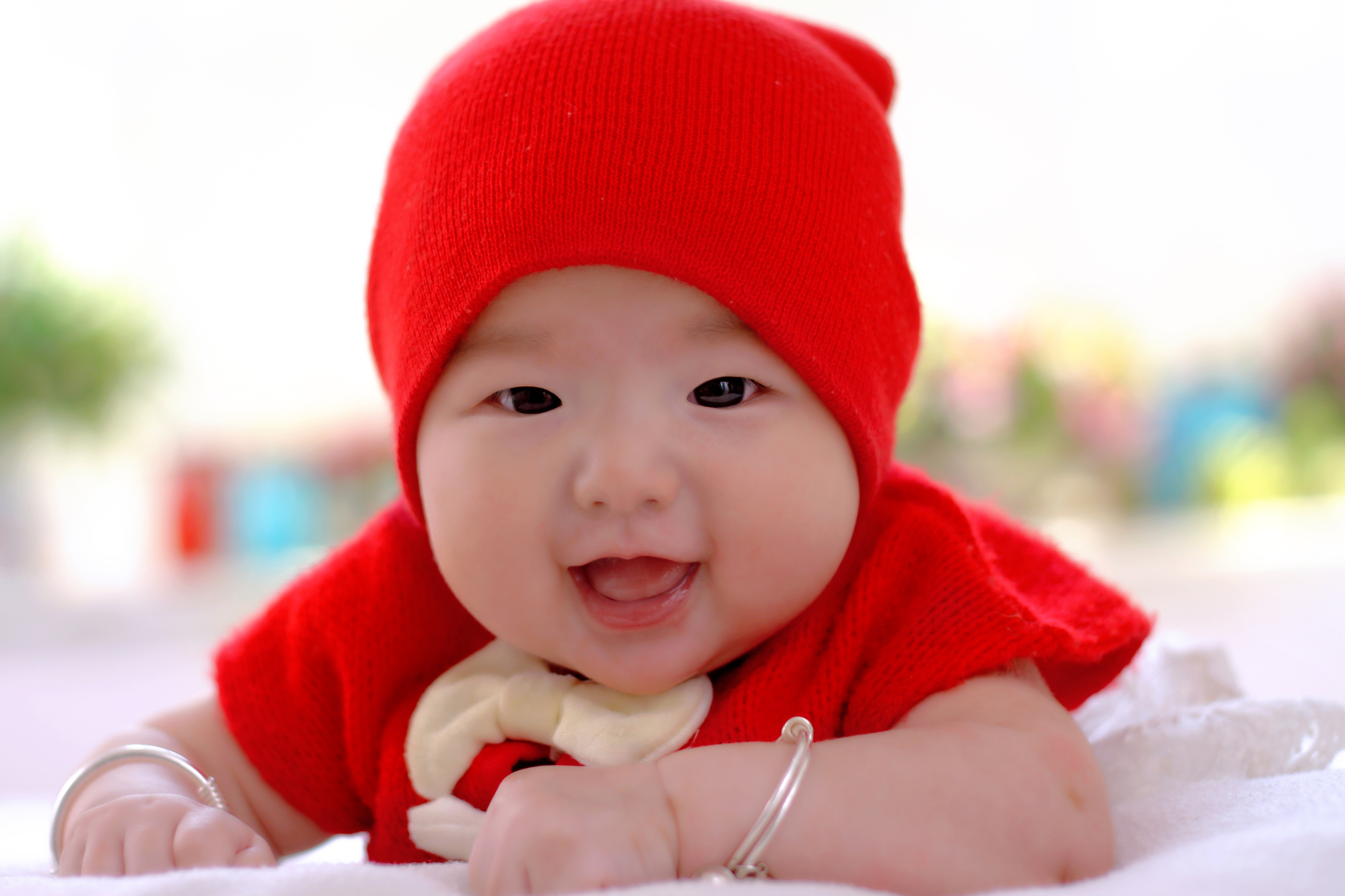 戴红色帽子的=可爱的婴_3627