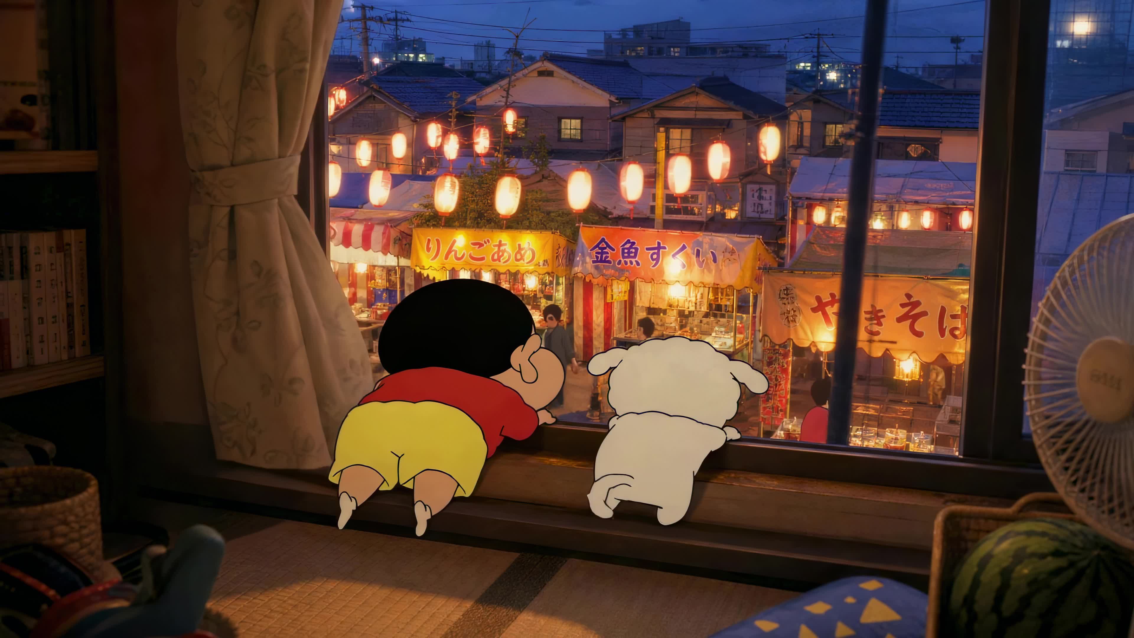 窗边夜市
