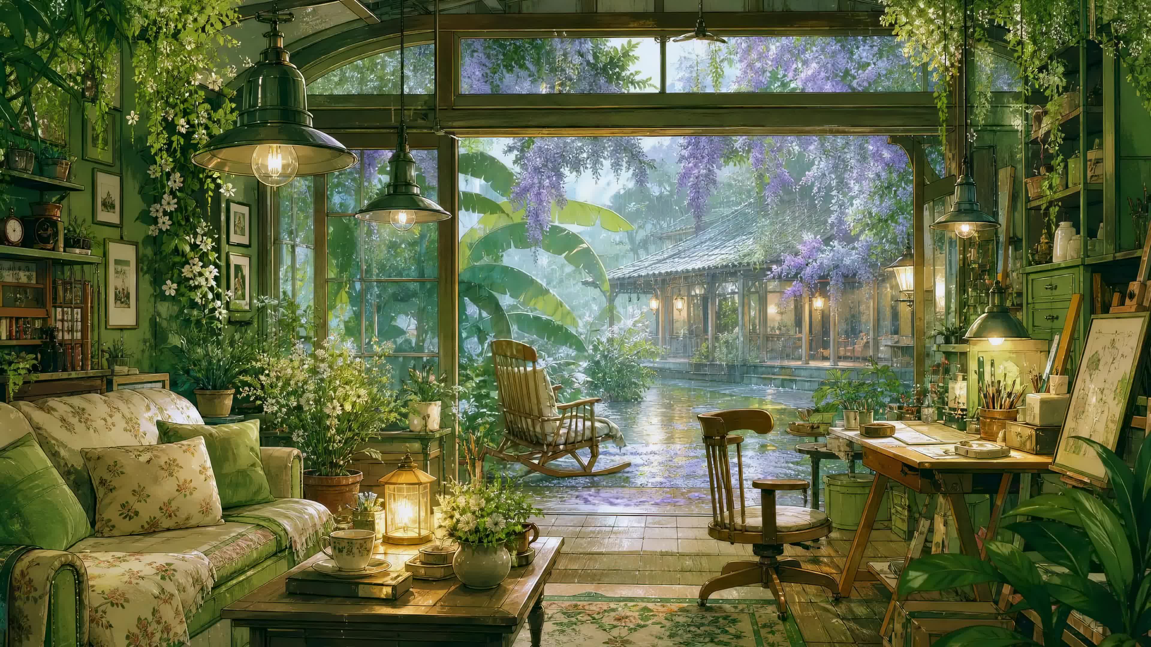 雨天紫藤画室