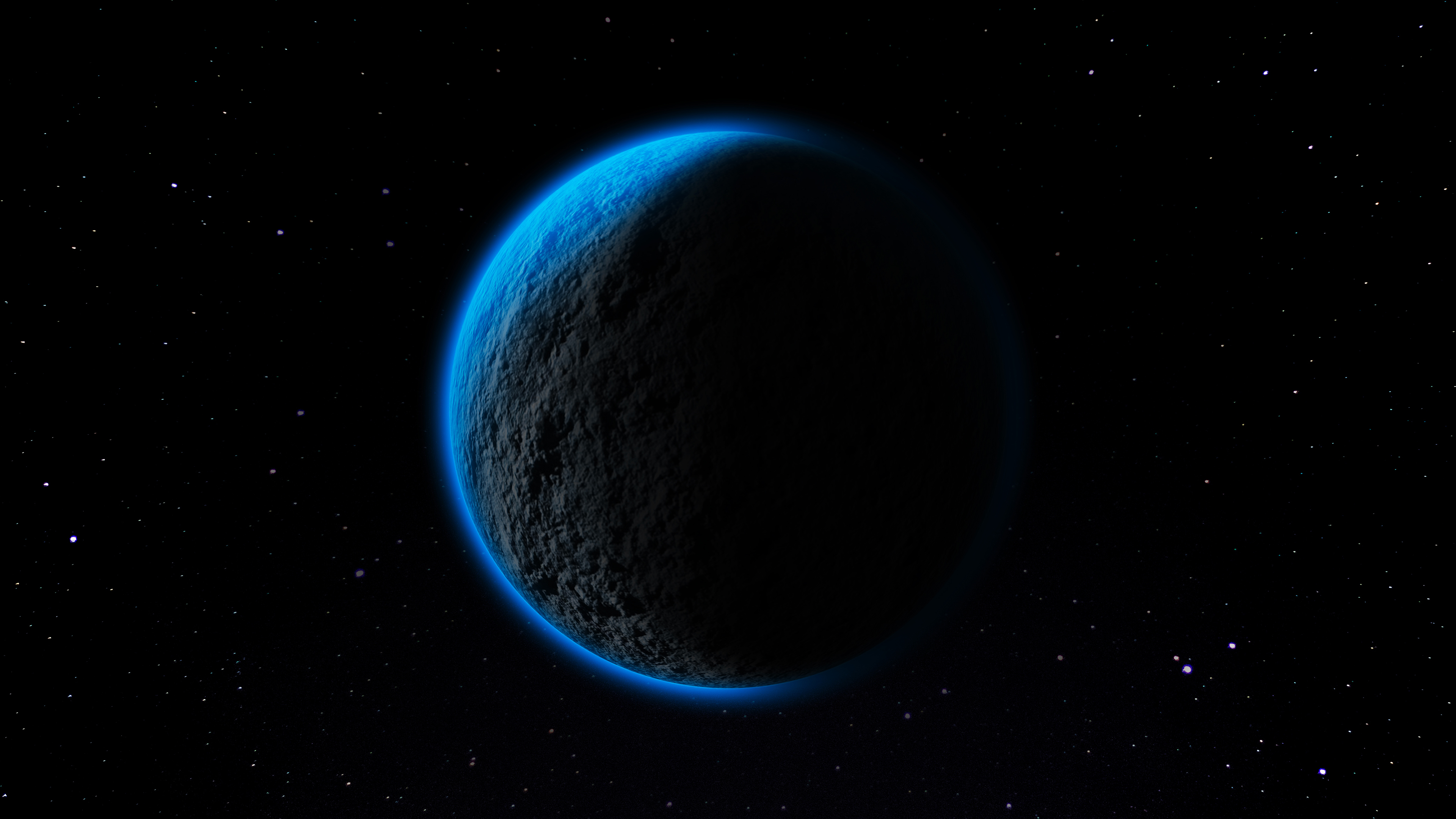 星球 蓝色的光 4k壁纸_20527