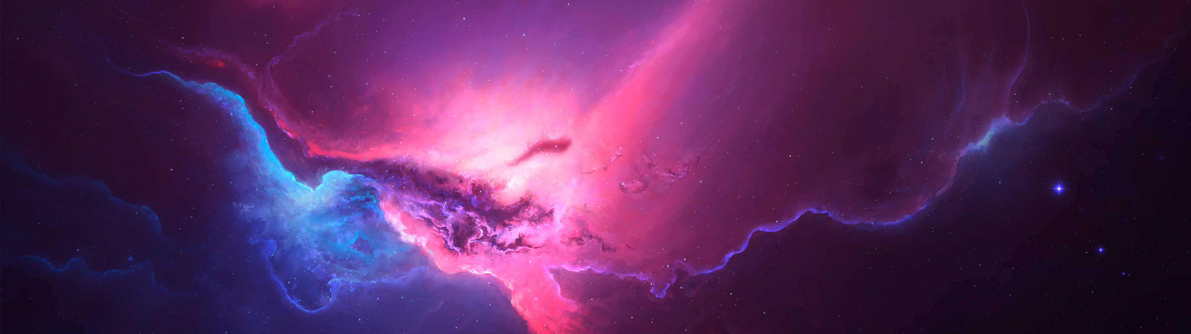 星系星空3840x1080壁纸_17588