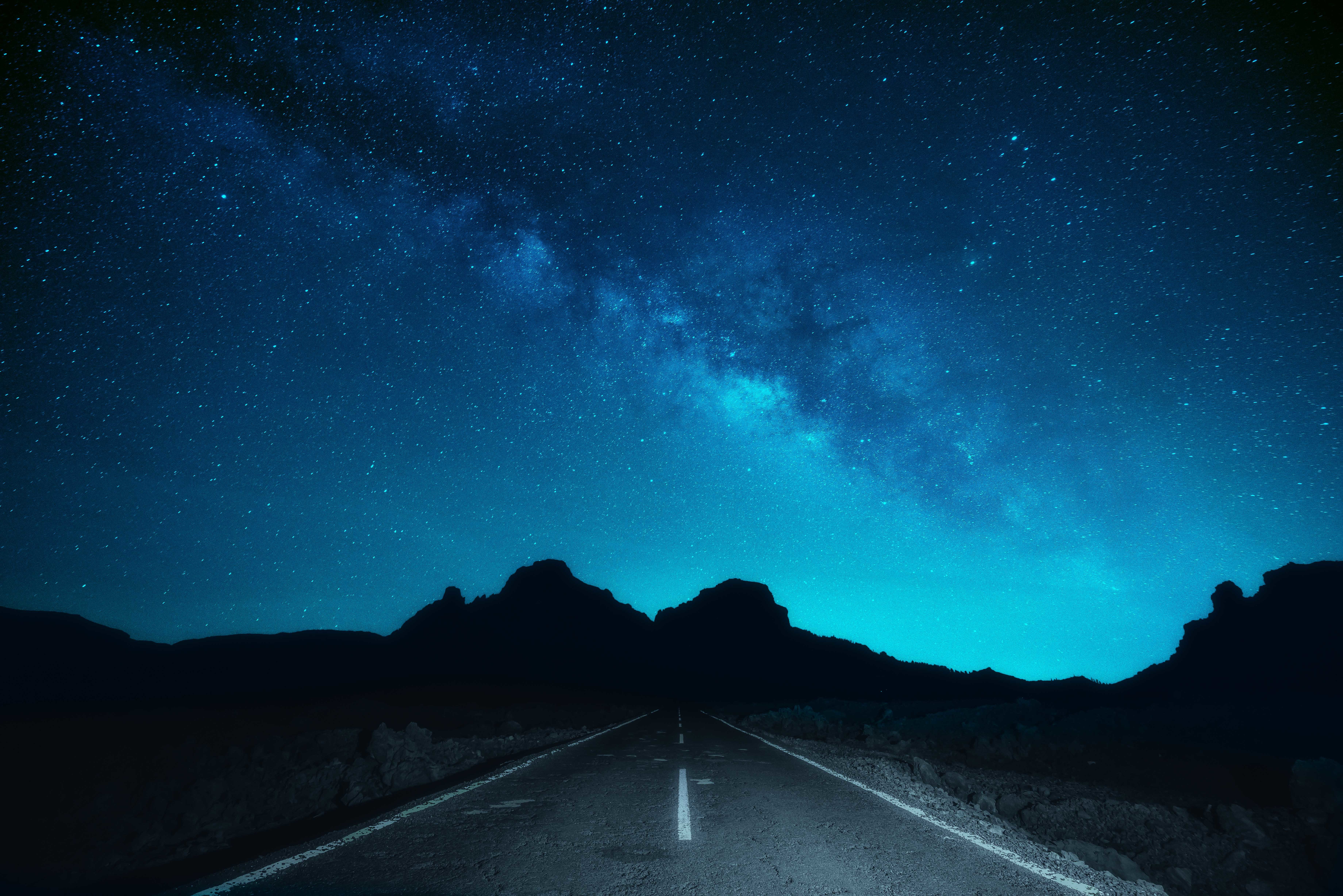 晚上 道路 空间 星星 银_8774