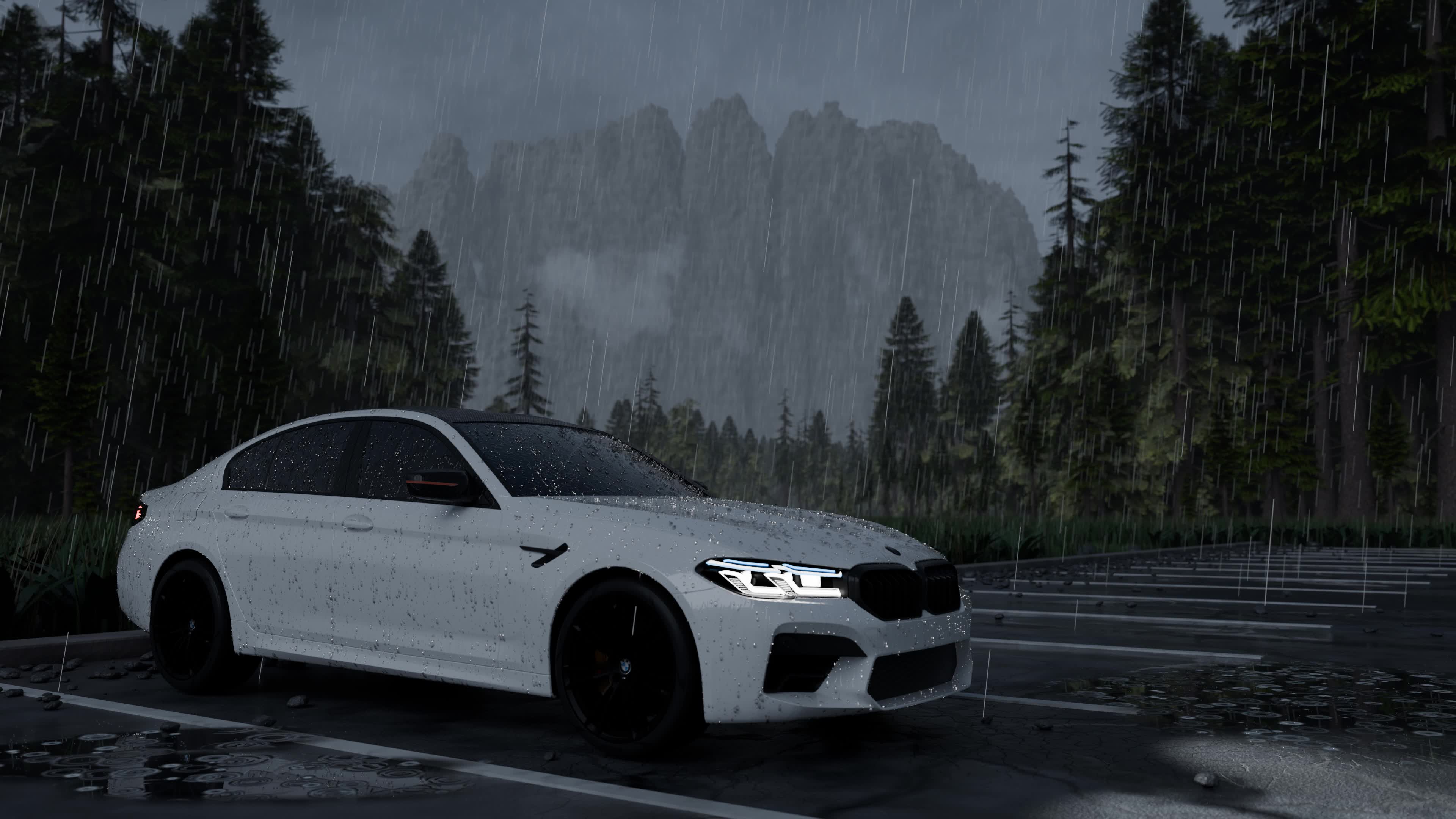 宝马 M5 雨