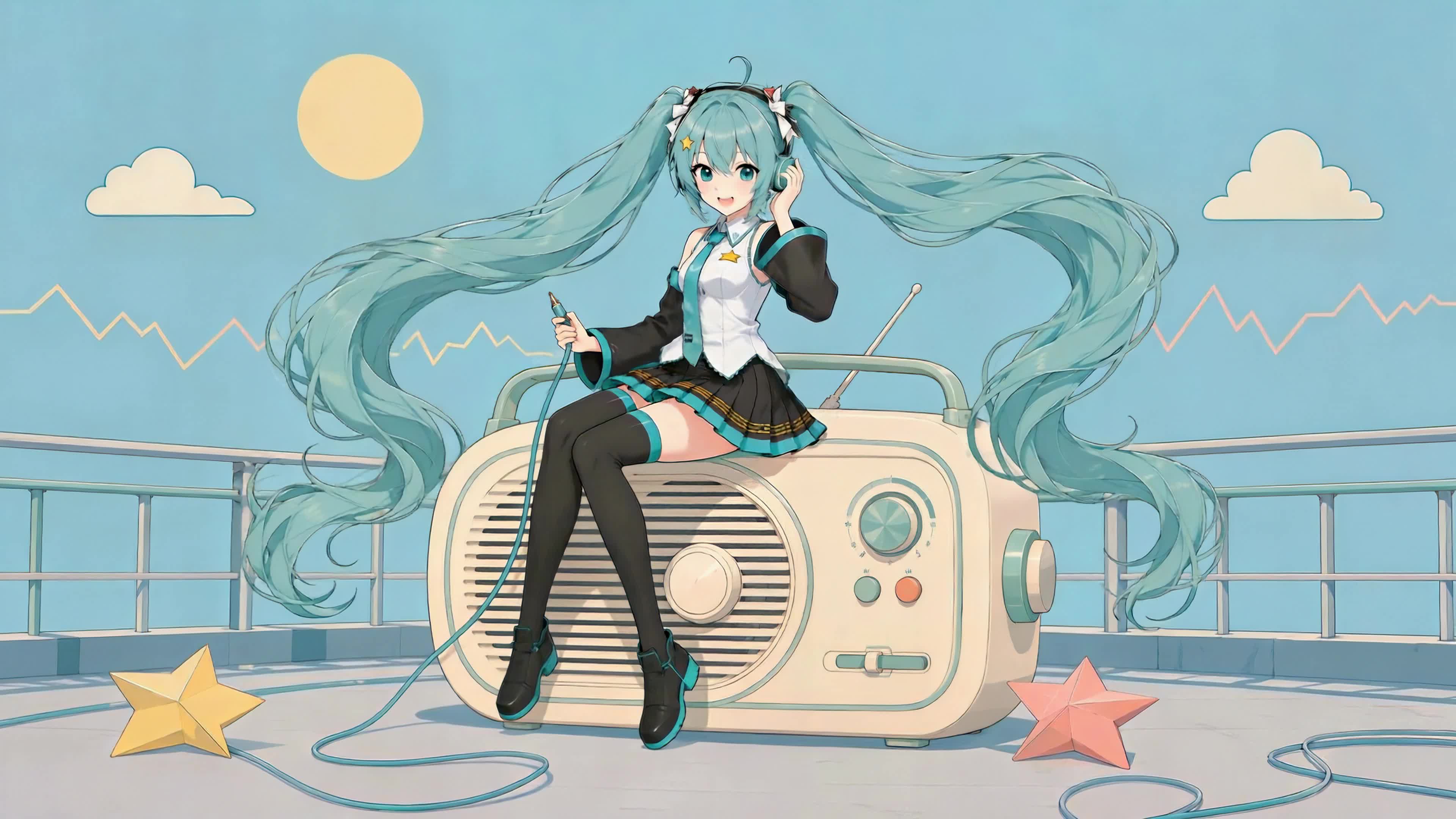 晴空下的音乐少女