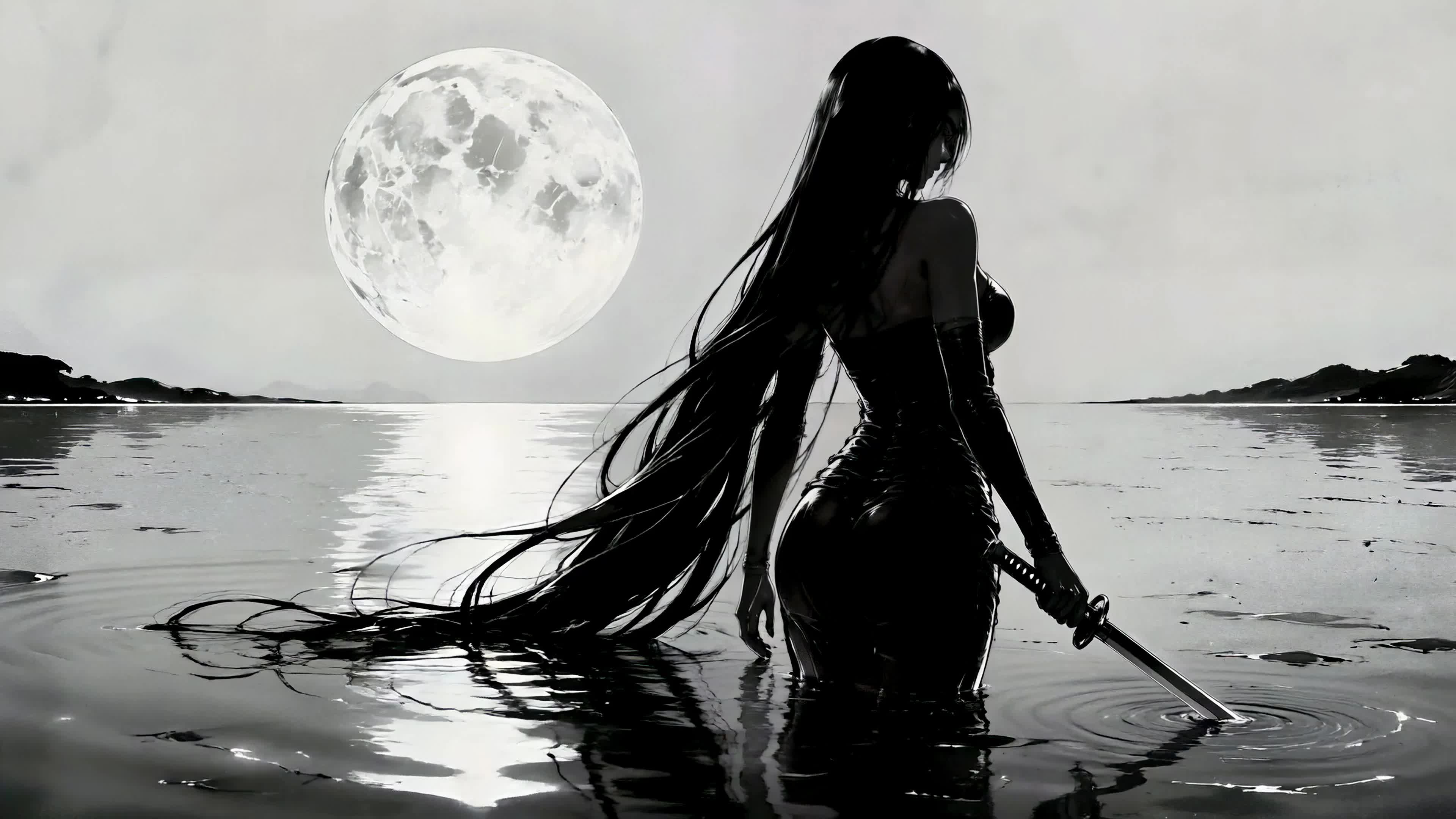 月下浅海持刀女郎
