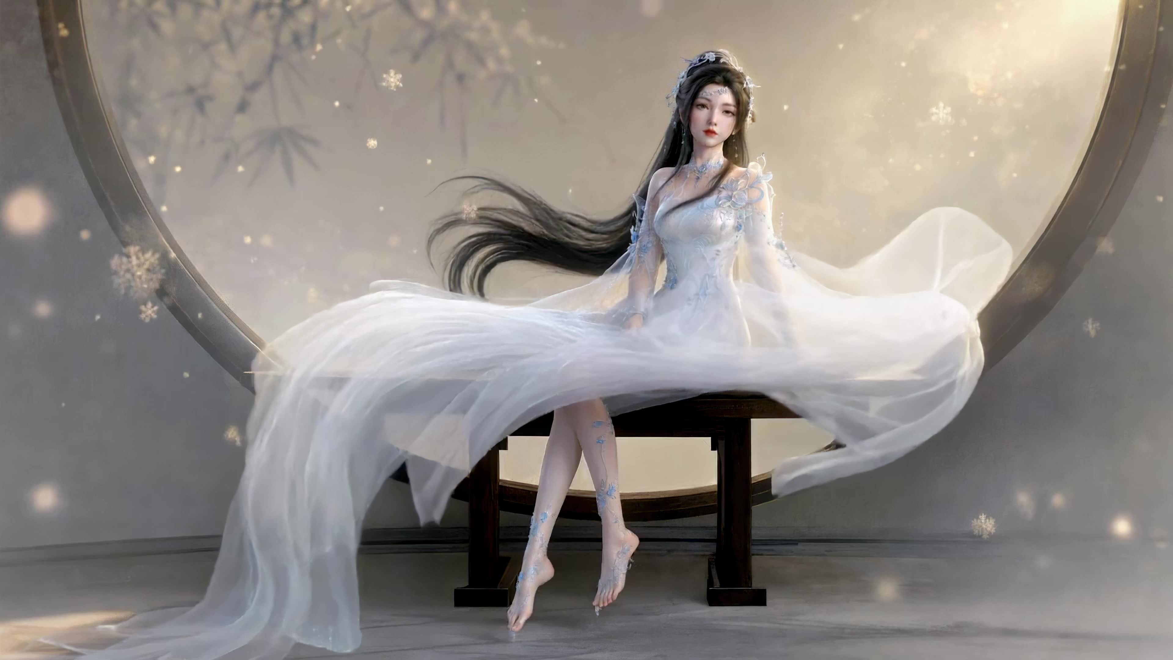 浅雪轻纱古风美人