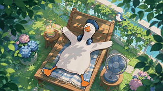 夏日悠闲度假鸭