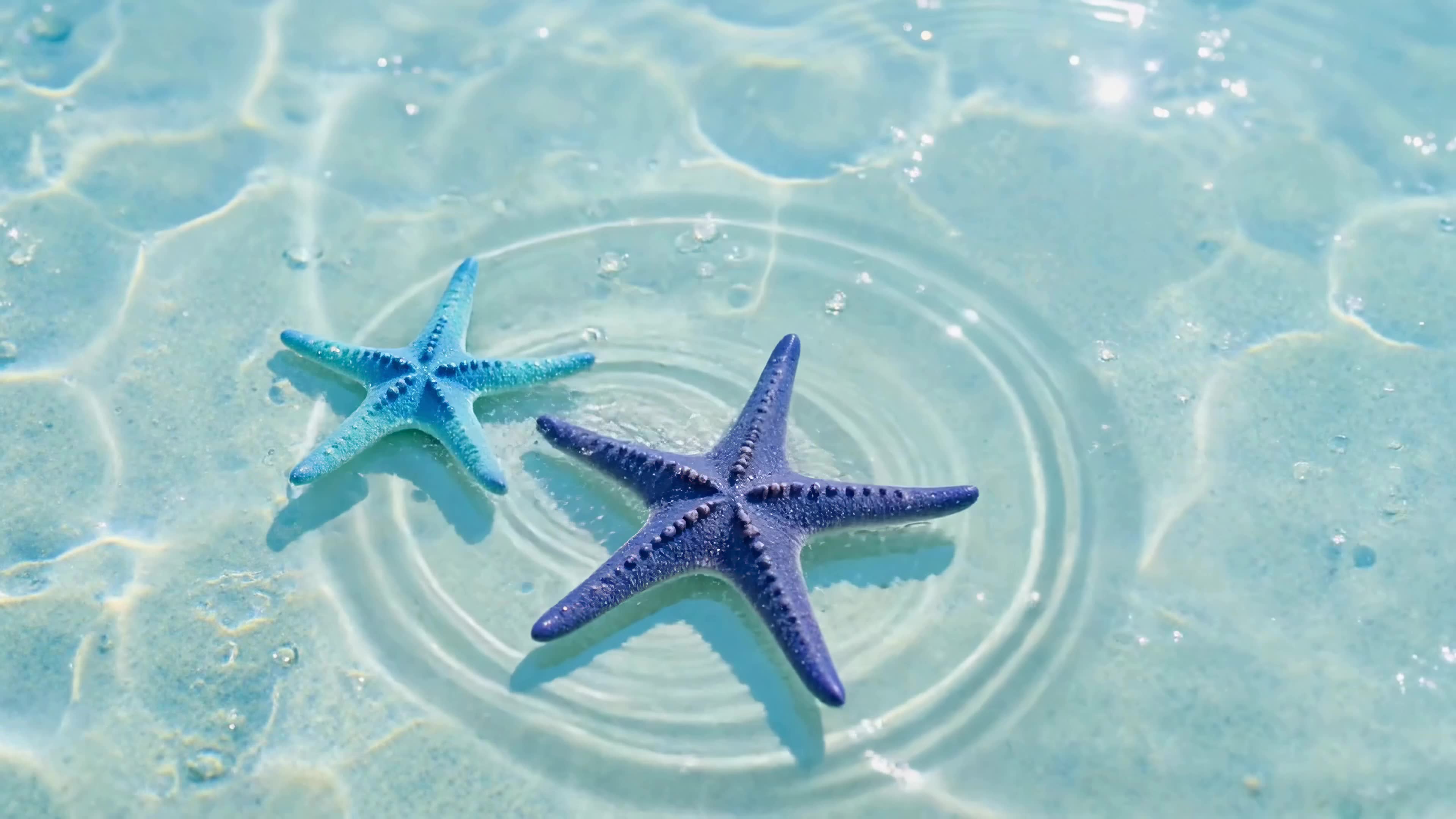 清透浅滩蓝海星