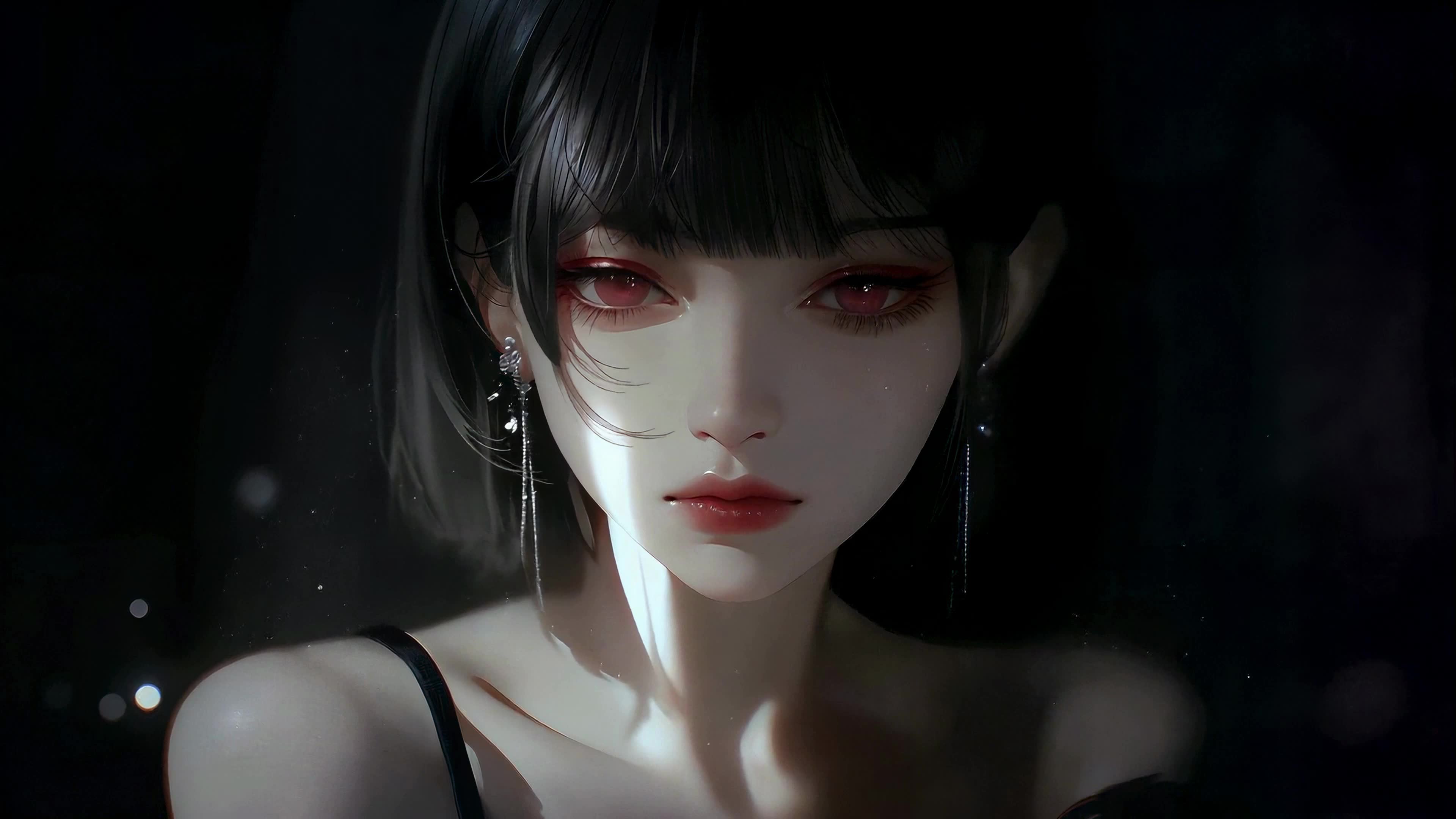 暗夜红瞳短发少女