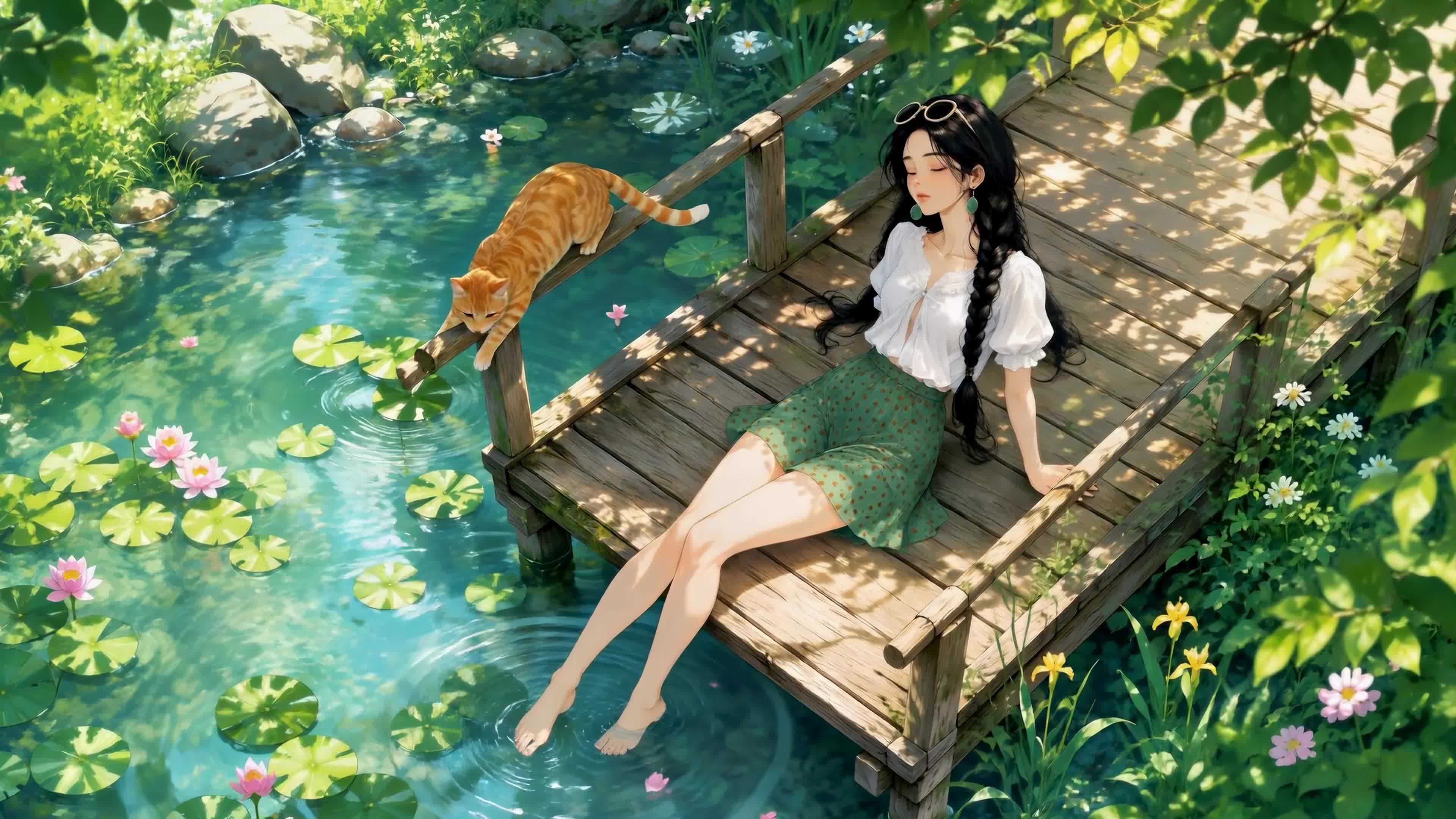 夏日溪边闲憩