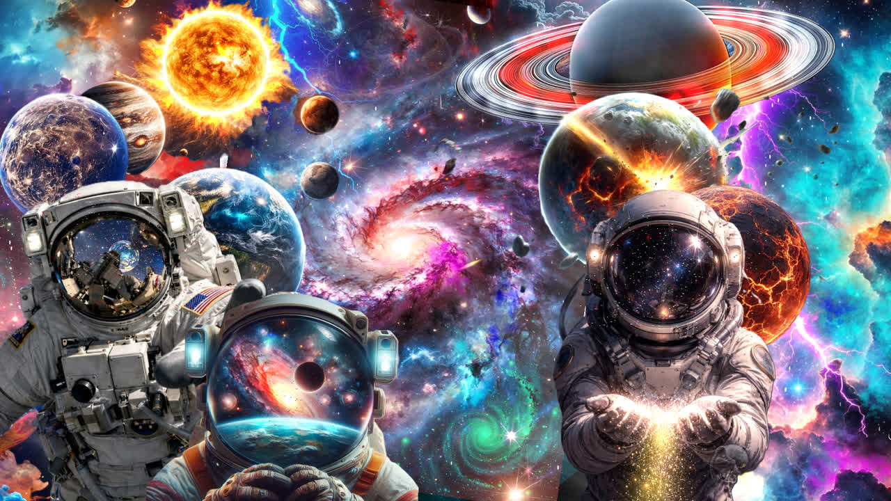 银河宇宙宇航员 5120x1440