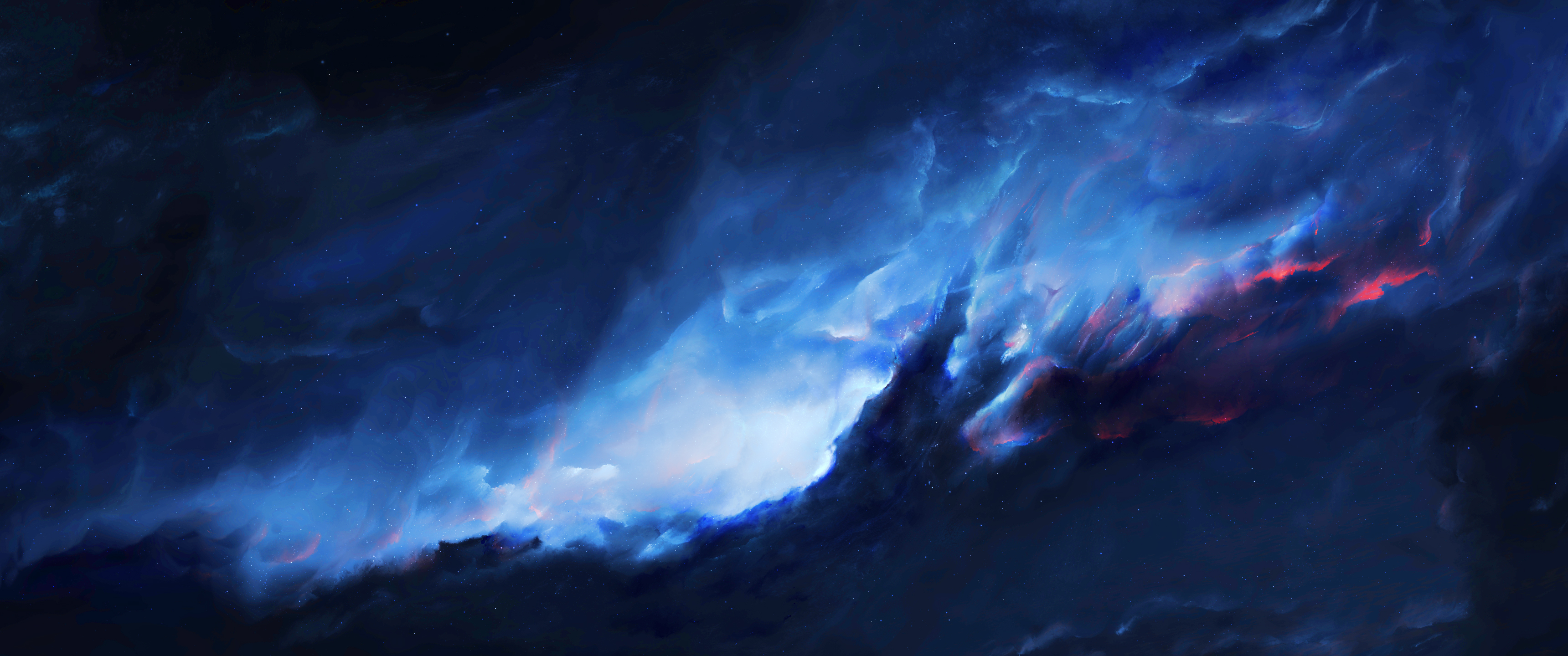 梦幻星空星云风景3440x1_15769