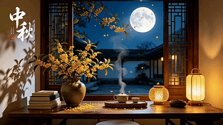 中秋桂香月夜