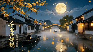 江南月夜千里共婵娟
