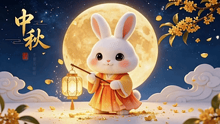 中秋萌兔提灯