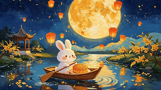 中秋月夜泛舟赏月