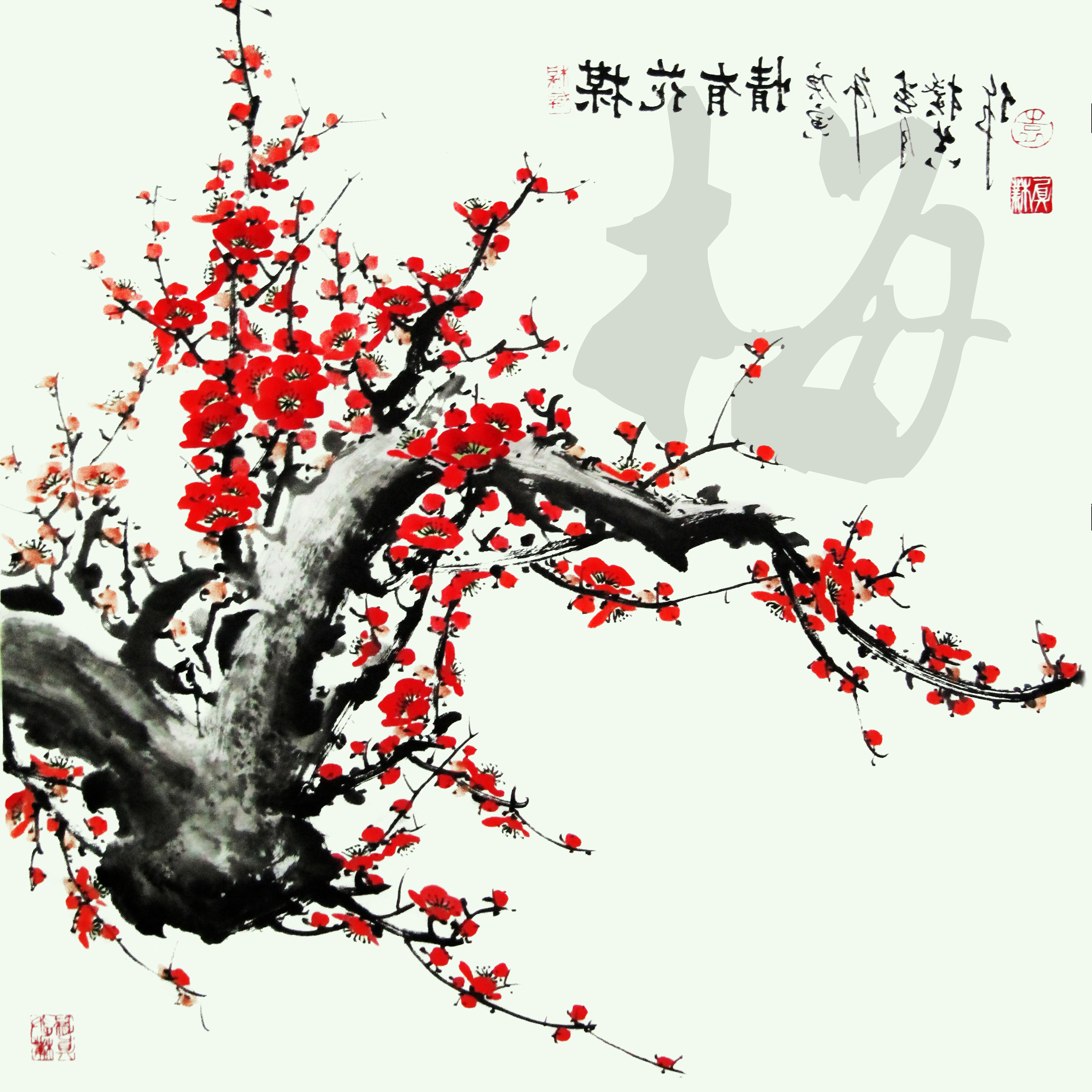 水墨梅花图高清图片_13009