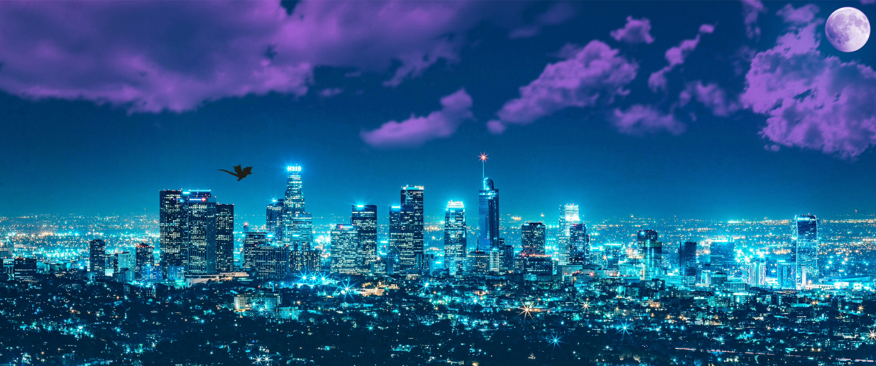 洛杉矶的夜景观3440x144_18731