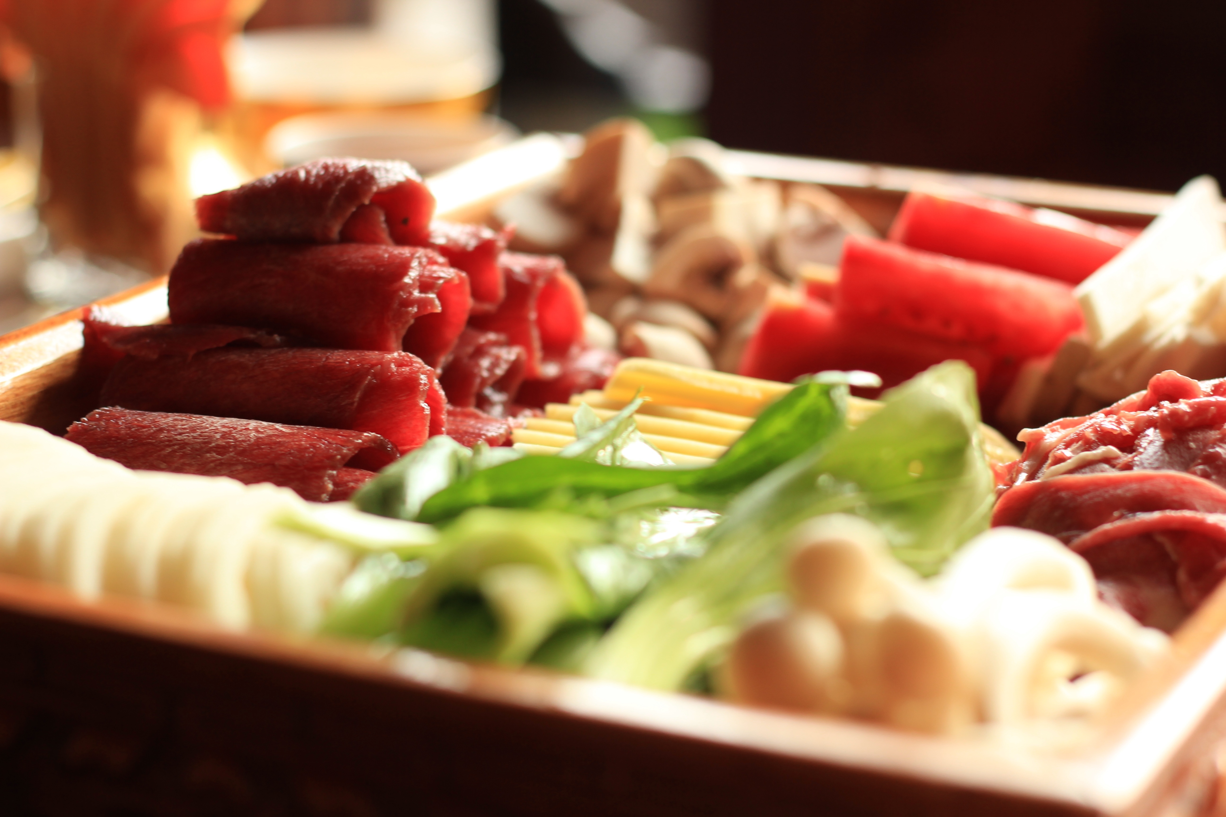 火锅食材鲜肉和蔬菜图片_2823