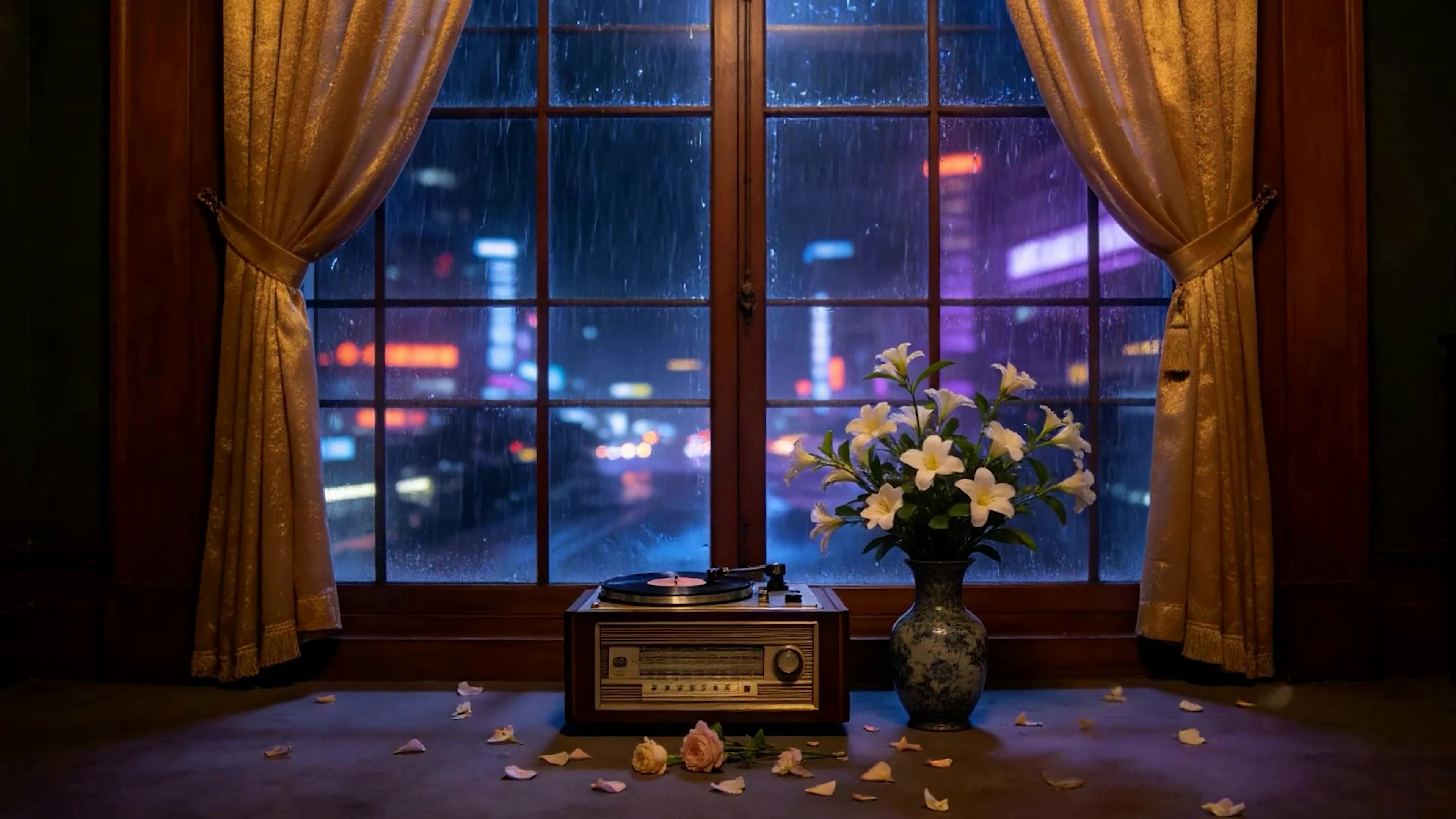 雨天夜景