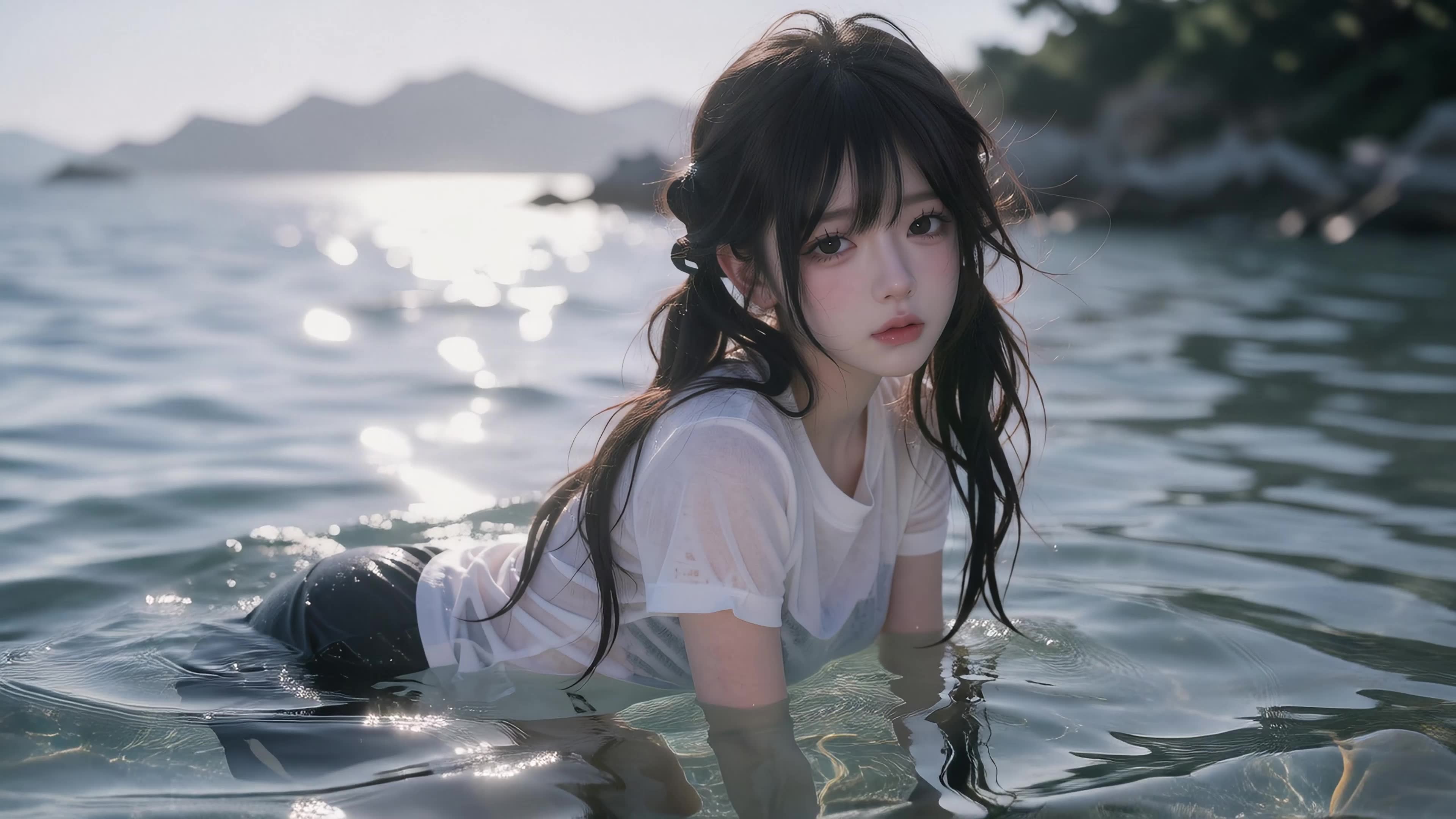 海畔清影