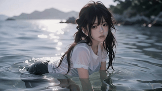 海畔清影
