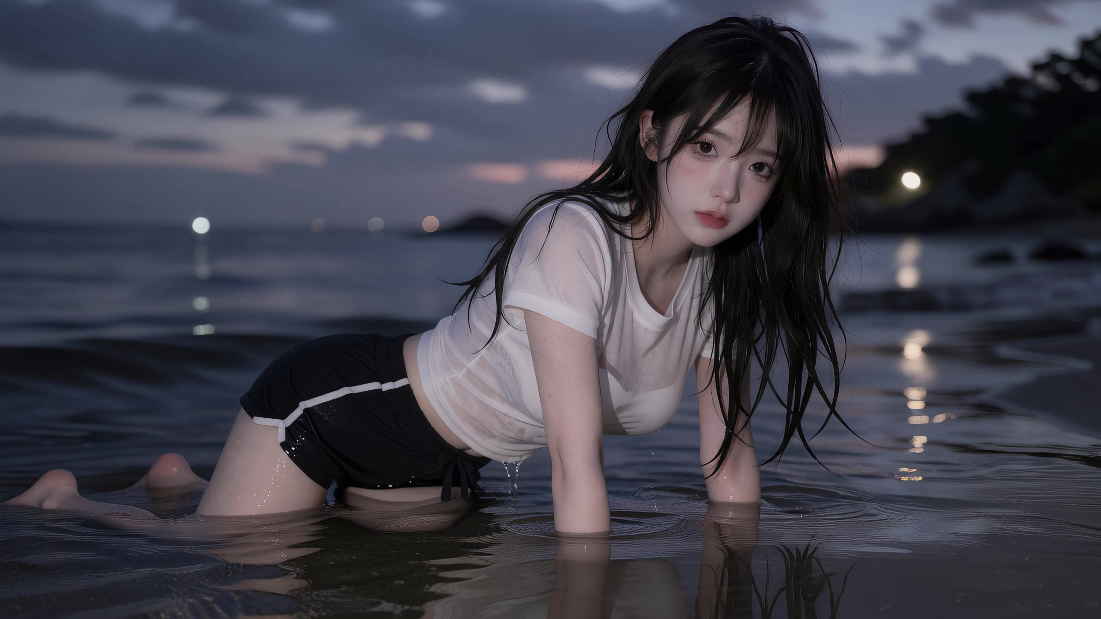 海边的她