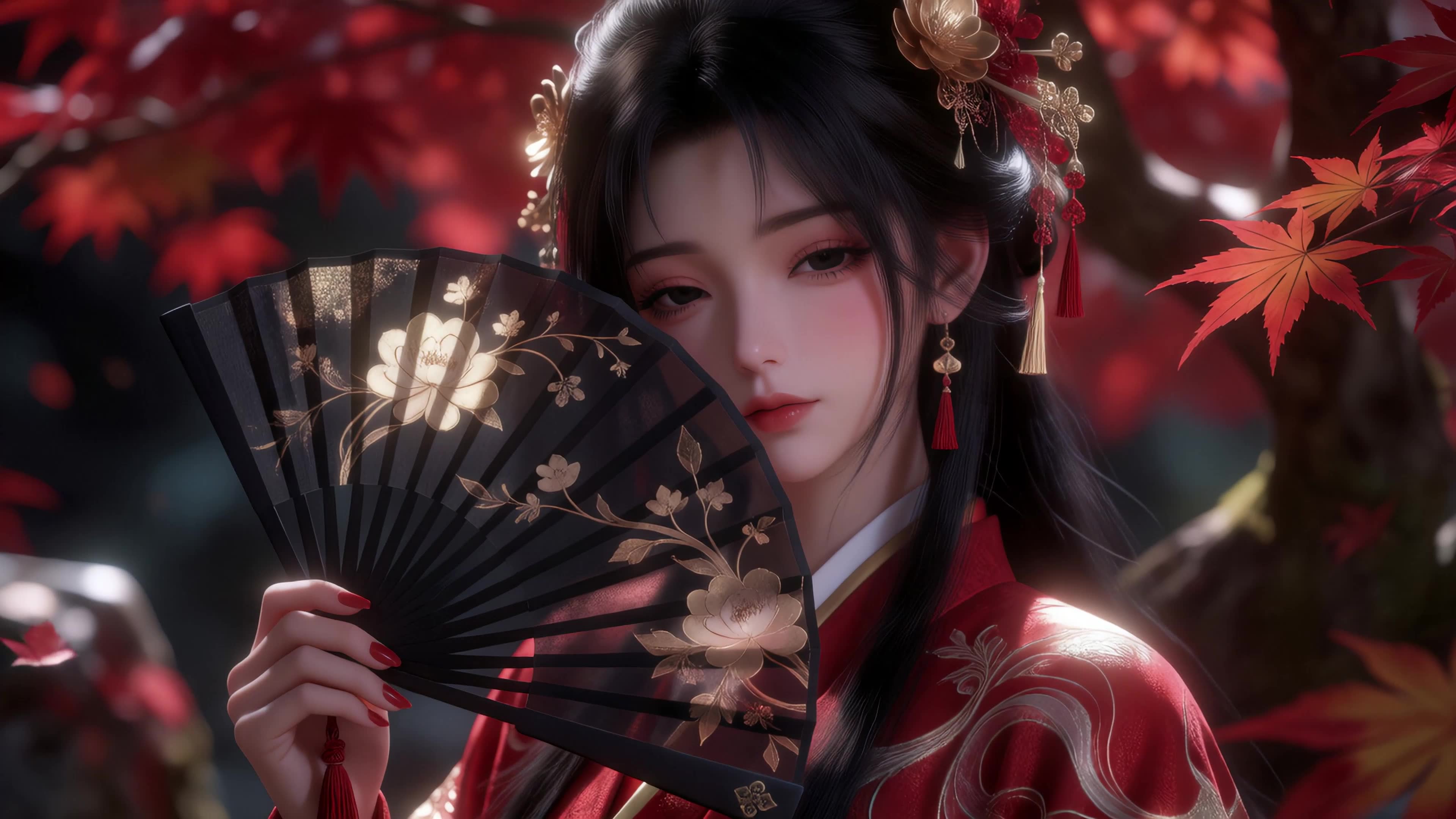 红扇映秋