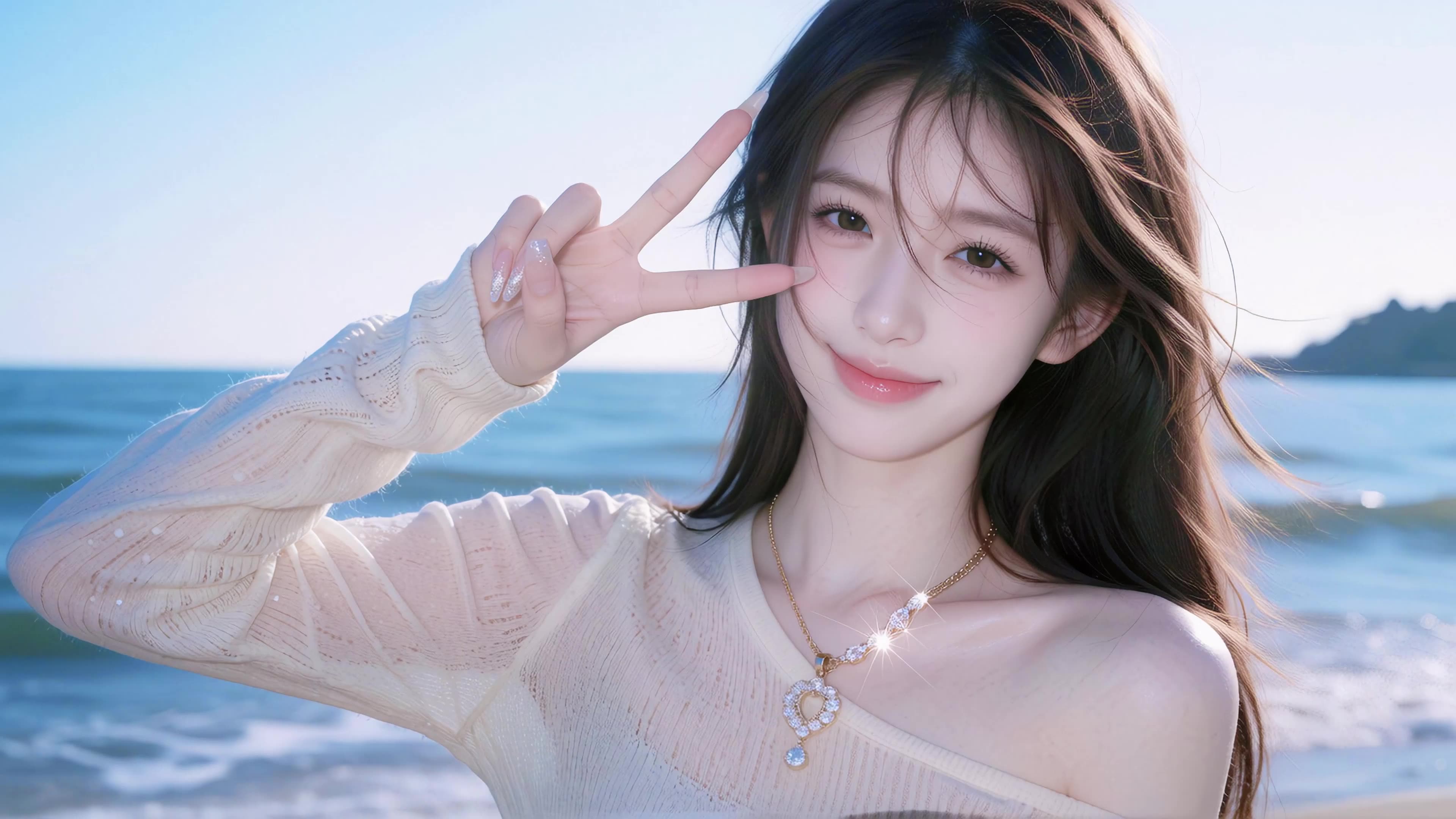 海边比耶