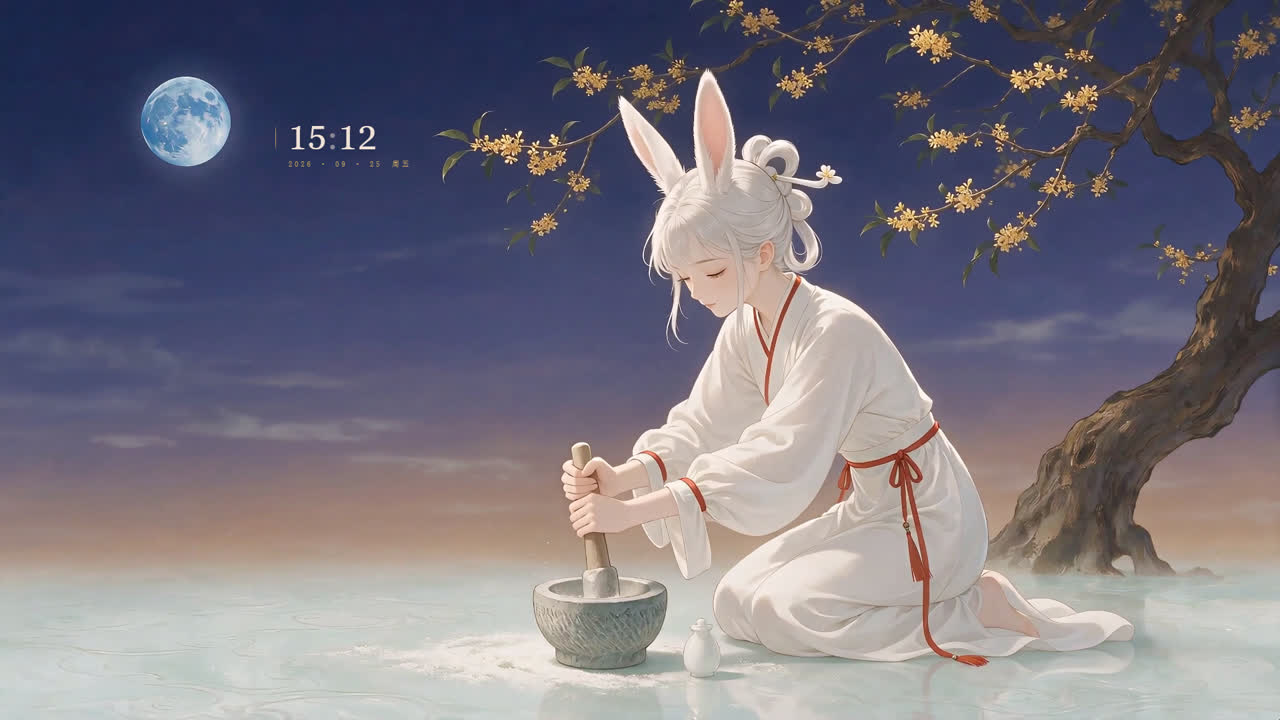 玉兔捣药·【中秋月宫·国风少女】