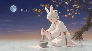 玉兔捣药·【中秋月宫·国风少女】