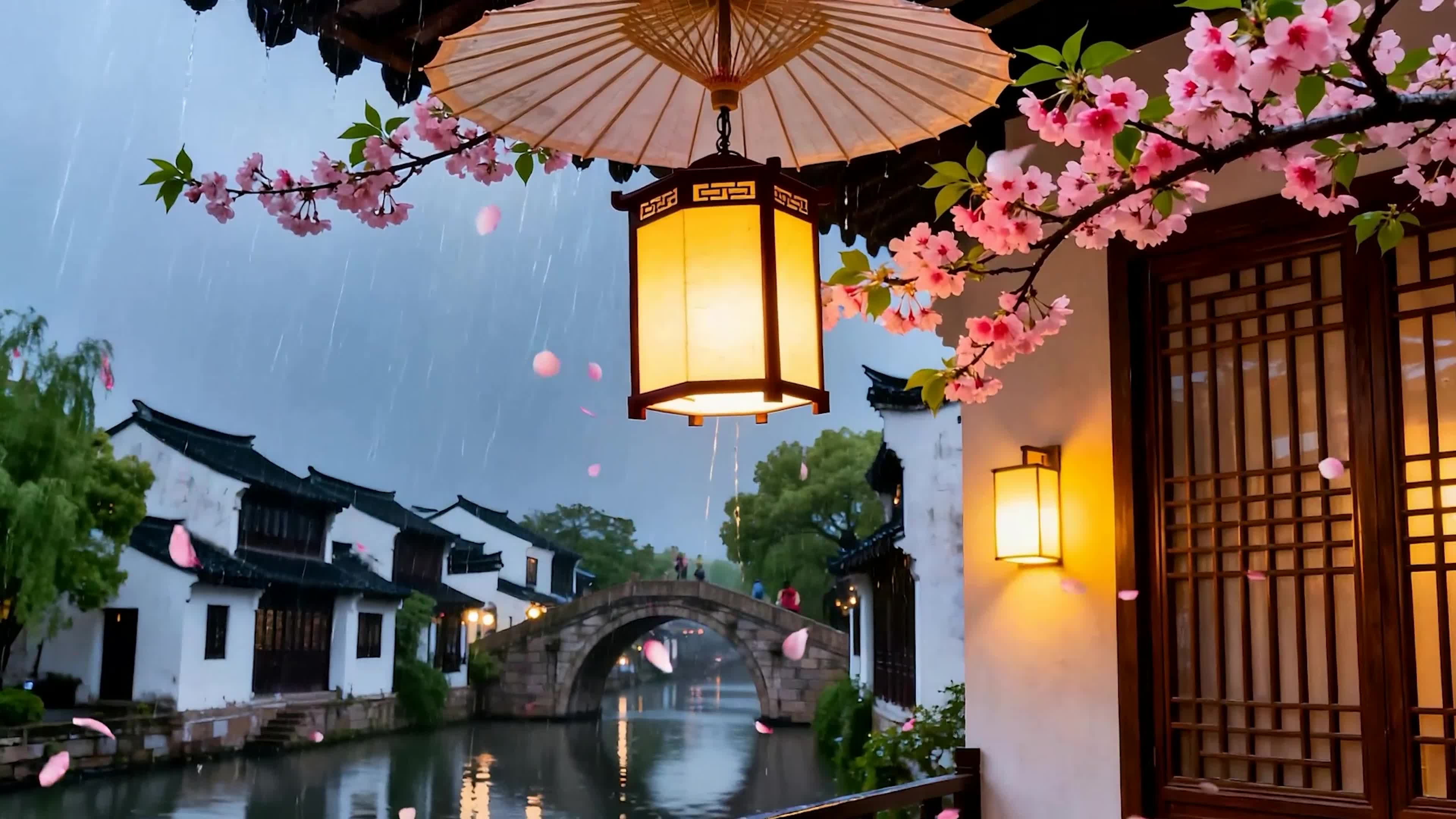 雨天树木